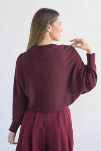 Fashion Styled Sweater manga vampiro calado Vino