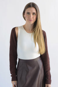 Fashion Styled Capa punto calado Espresso