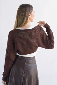 Fashion Styled Capa punto calado Espresso