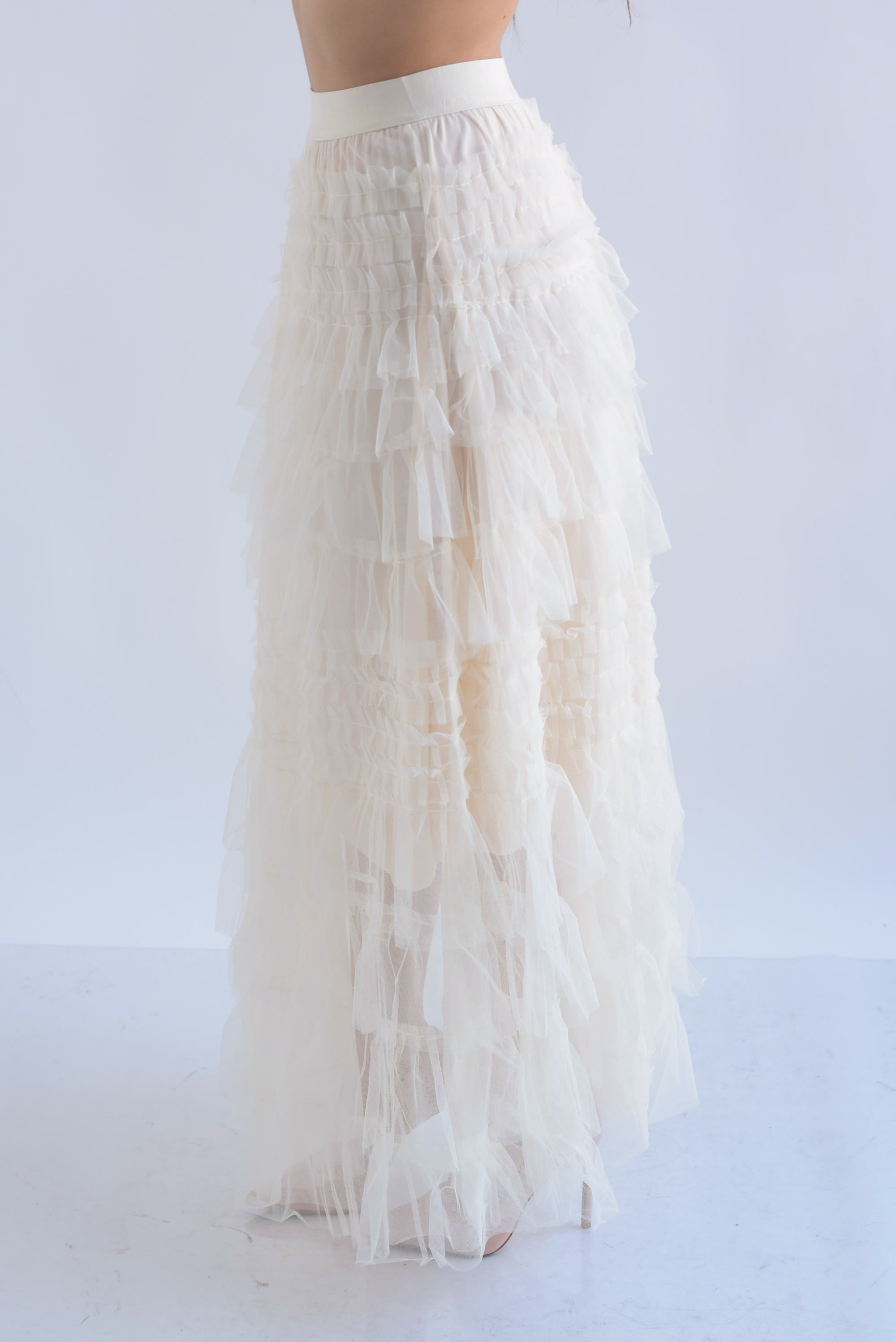 Falda tiras y olanes tulle