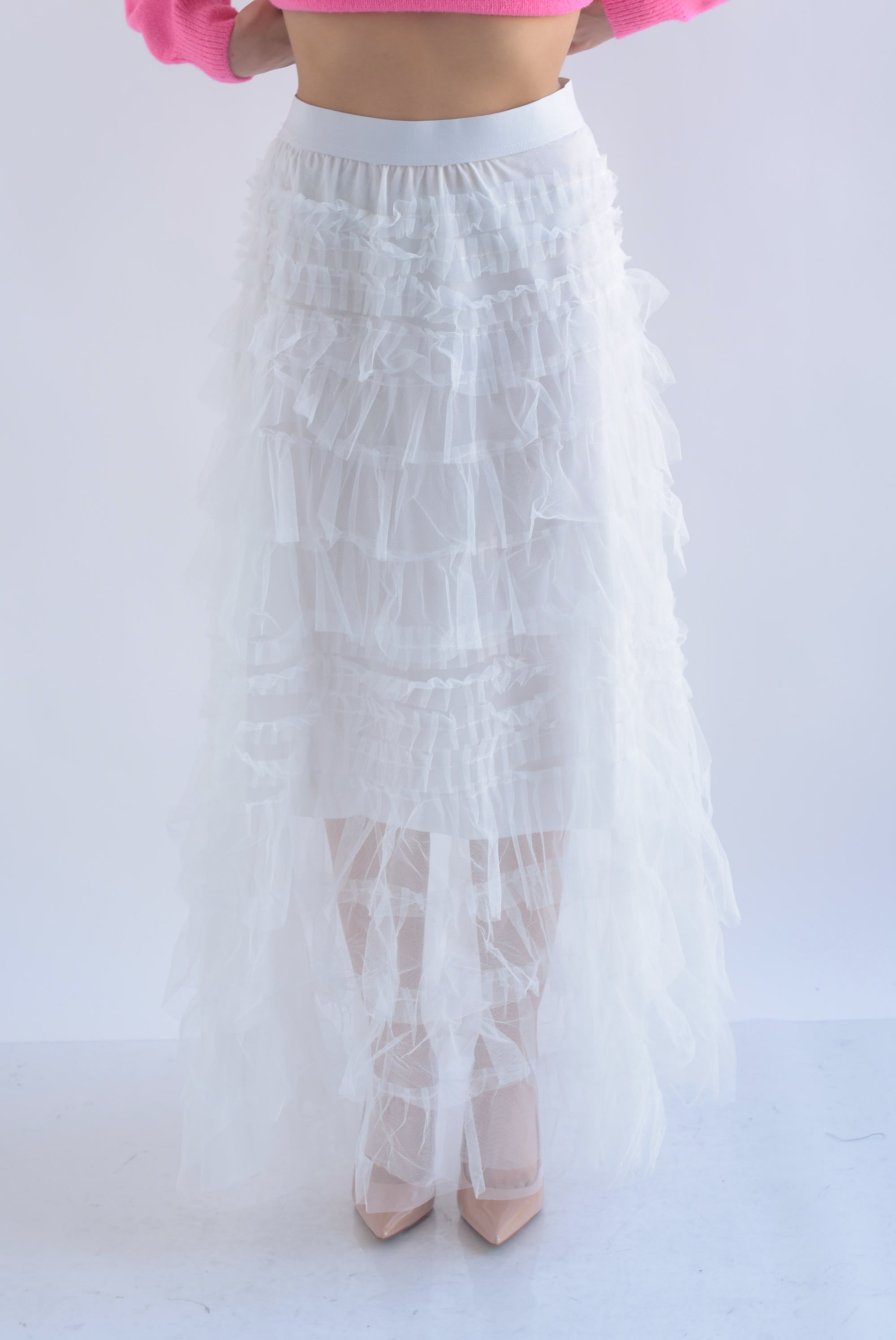 Falda tiras y olanes tulle