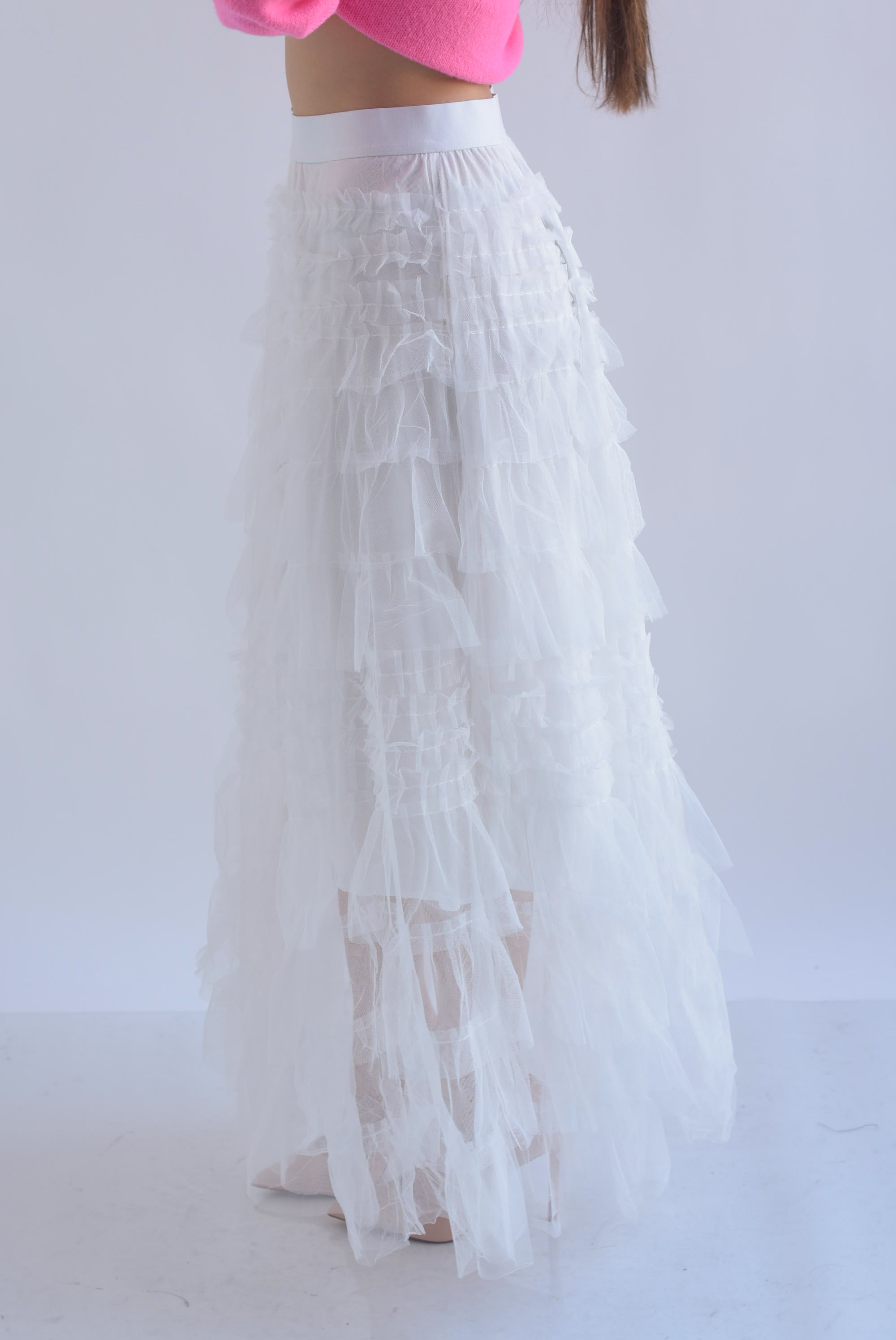 Falda tiras y olanes tulle