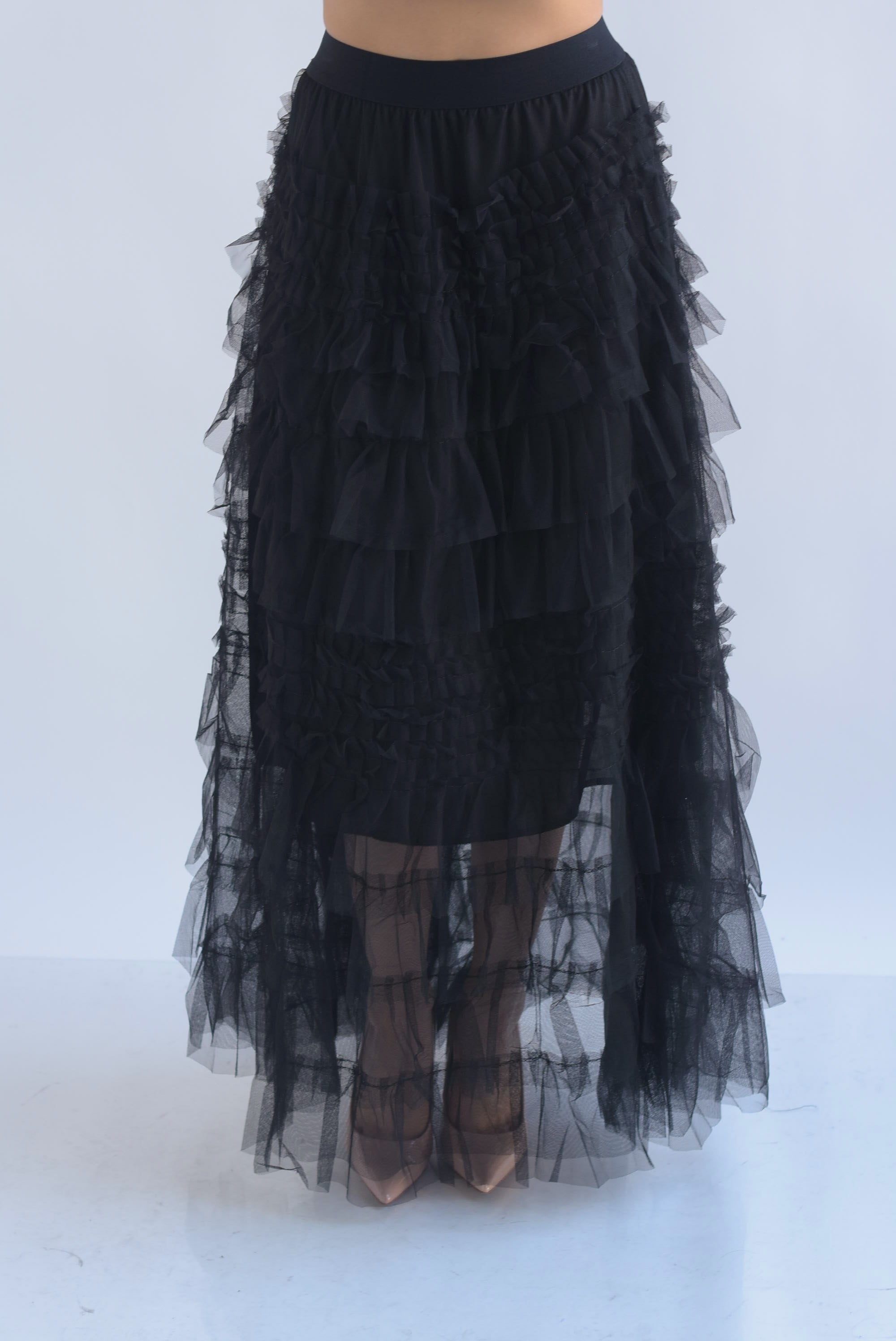 Falda tiras y olanes tulle