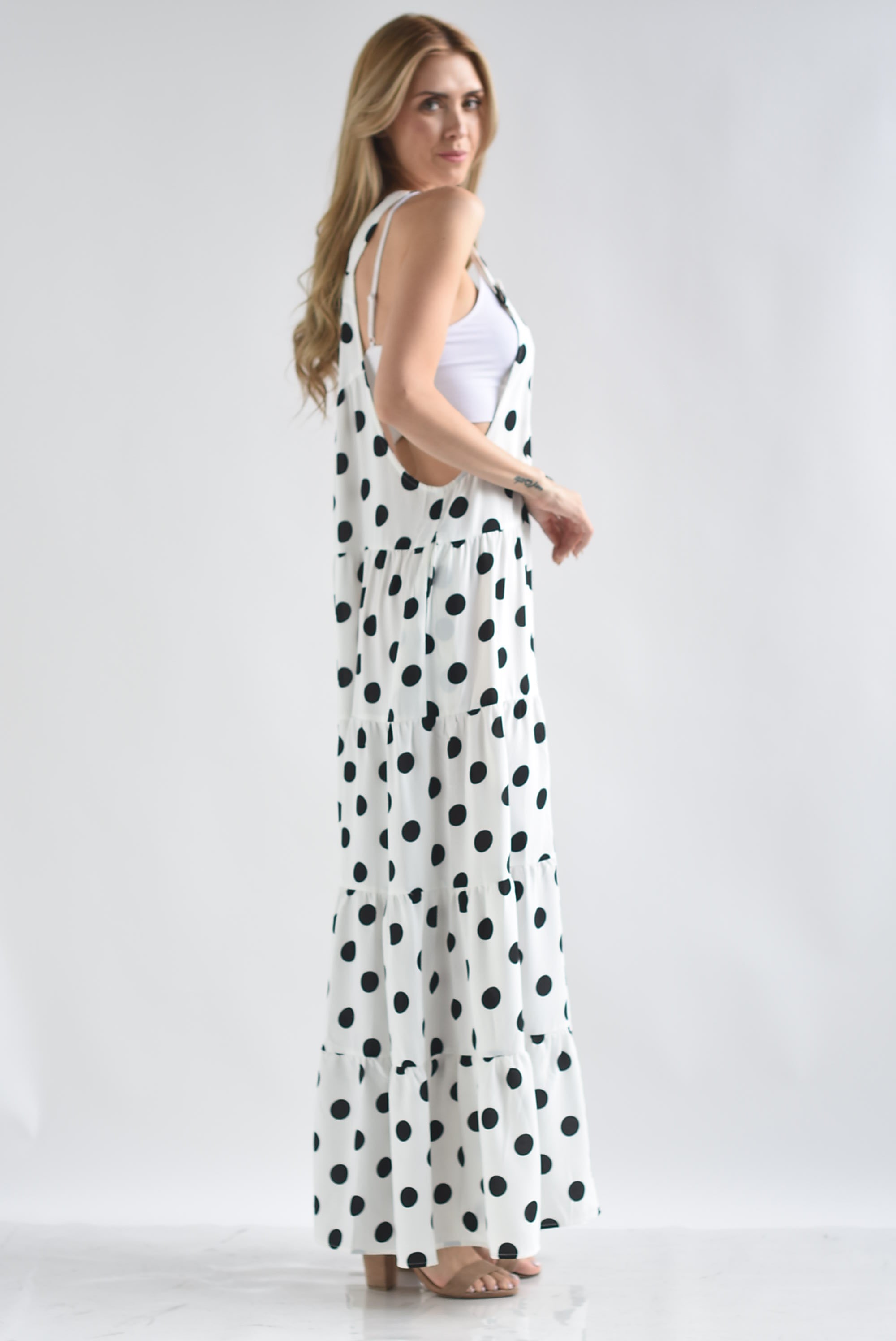 Overol pata de elefante polka dots