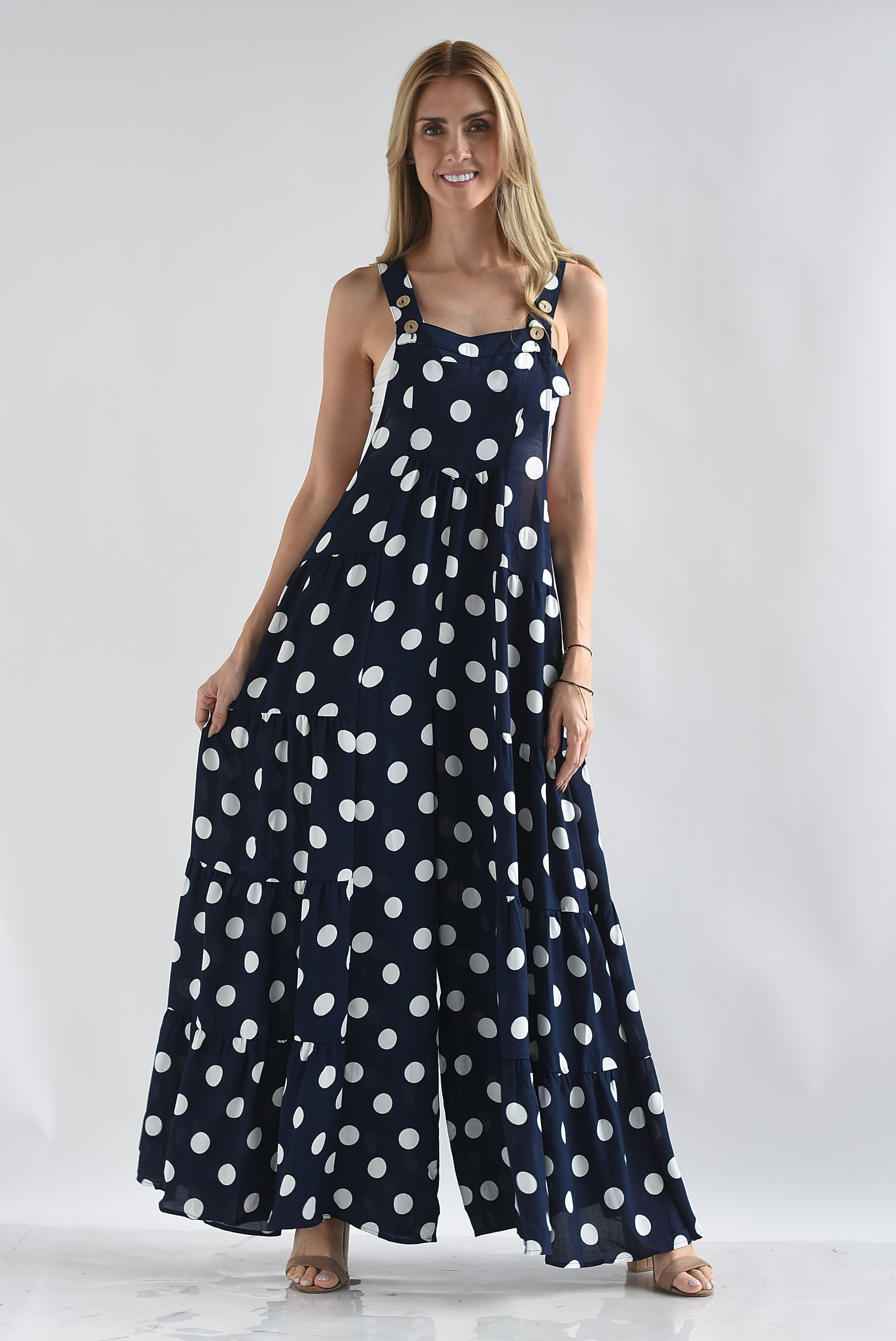 Overol pata de elefante polka dots