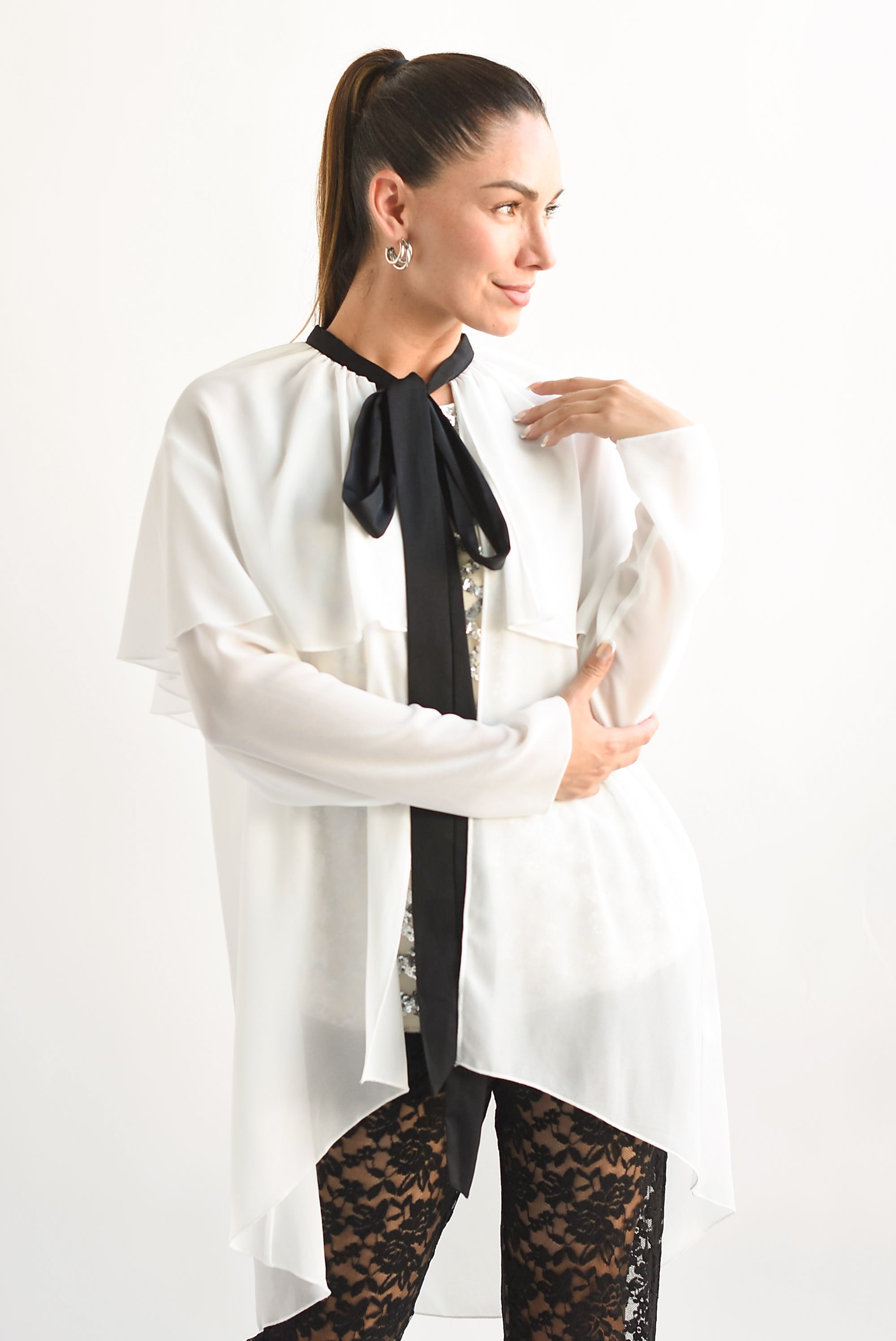 Blusa lentejuela con capa gasa