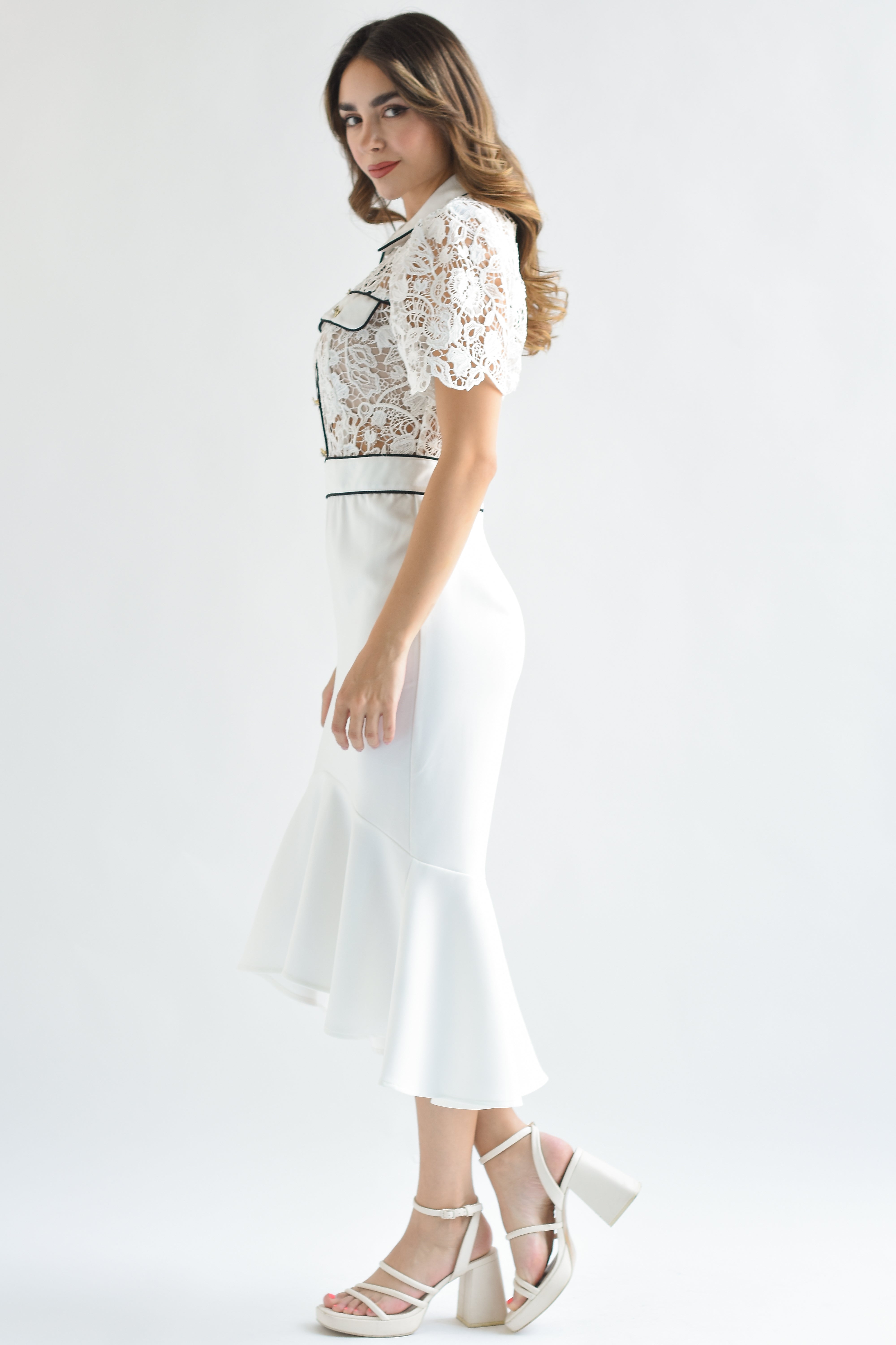 Vestido sirena torso encaje