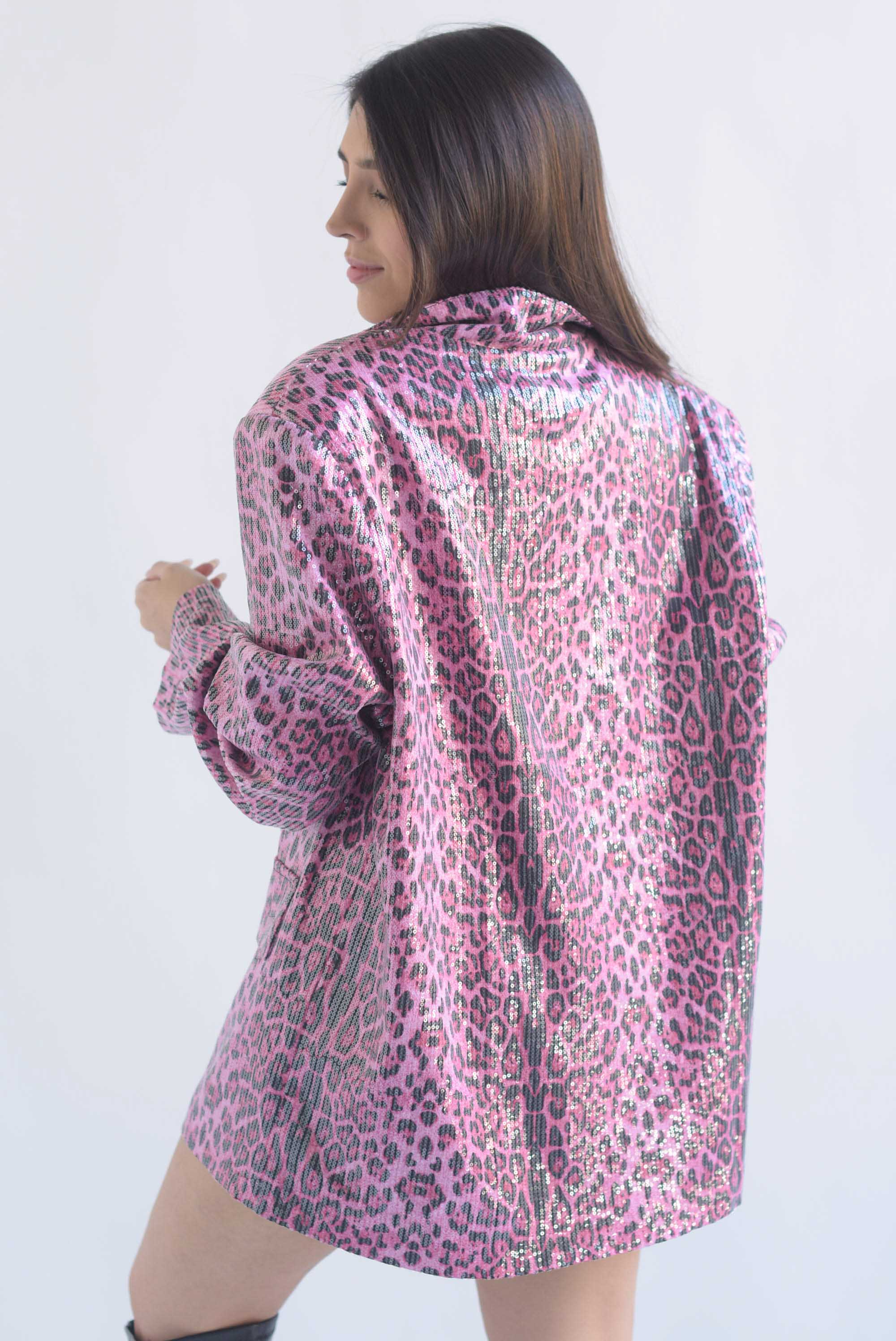 Set Short y Blazer lentejuela Leopardo