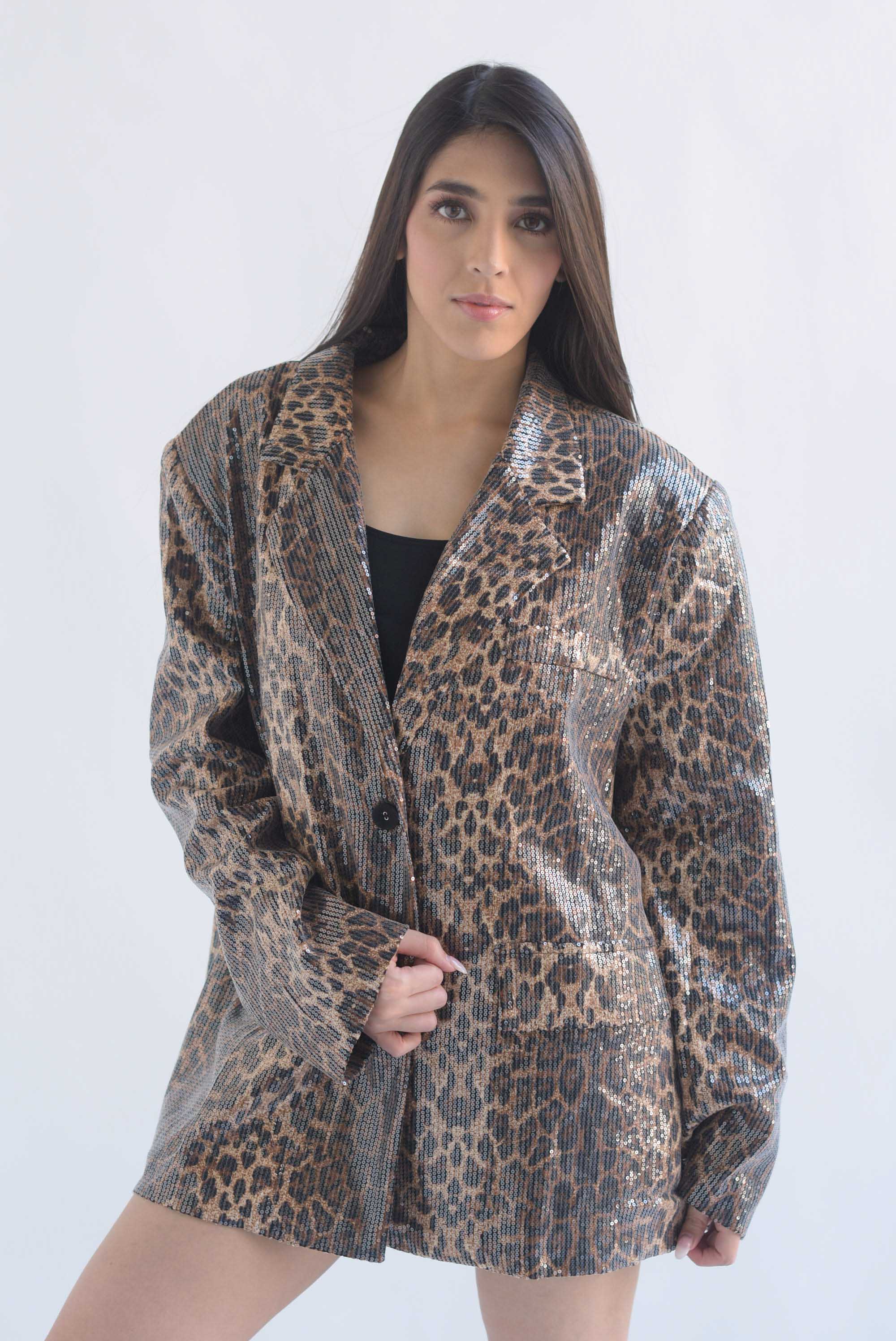 Blazer lentejuela Leopardo