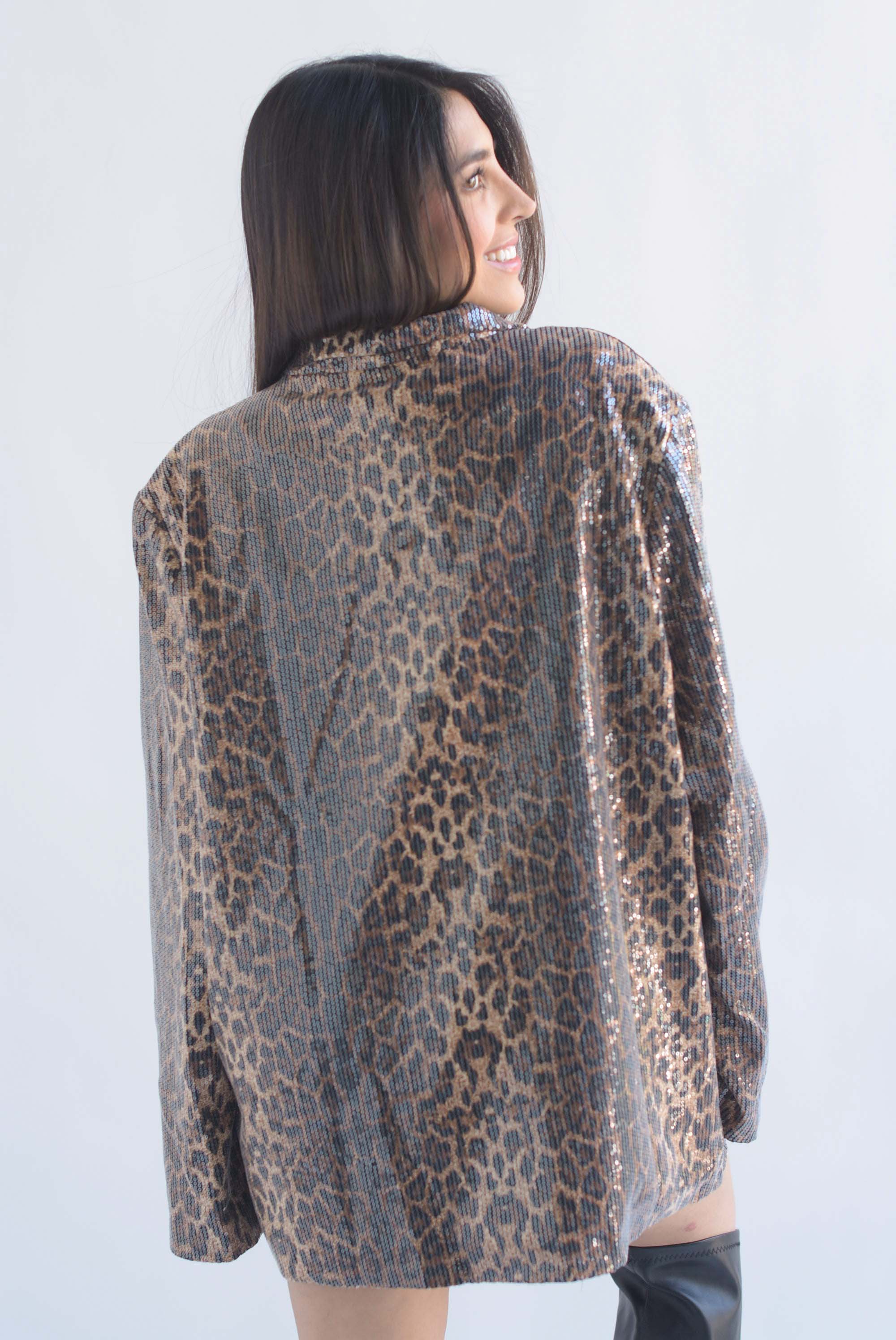 Blazer lentejuela Leopardo
