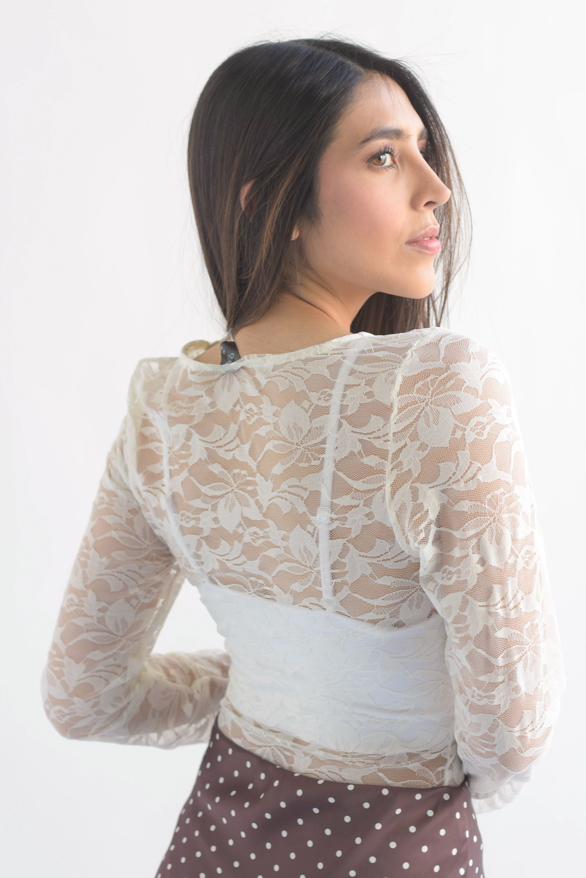 Body encaje manga larga