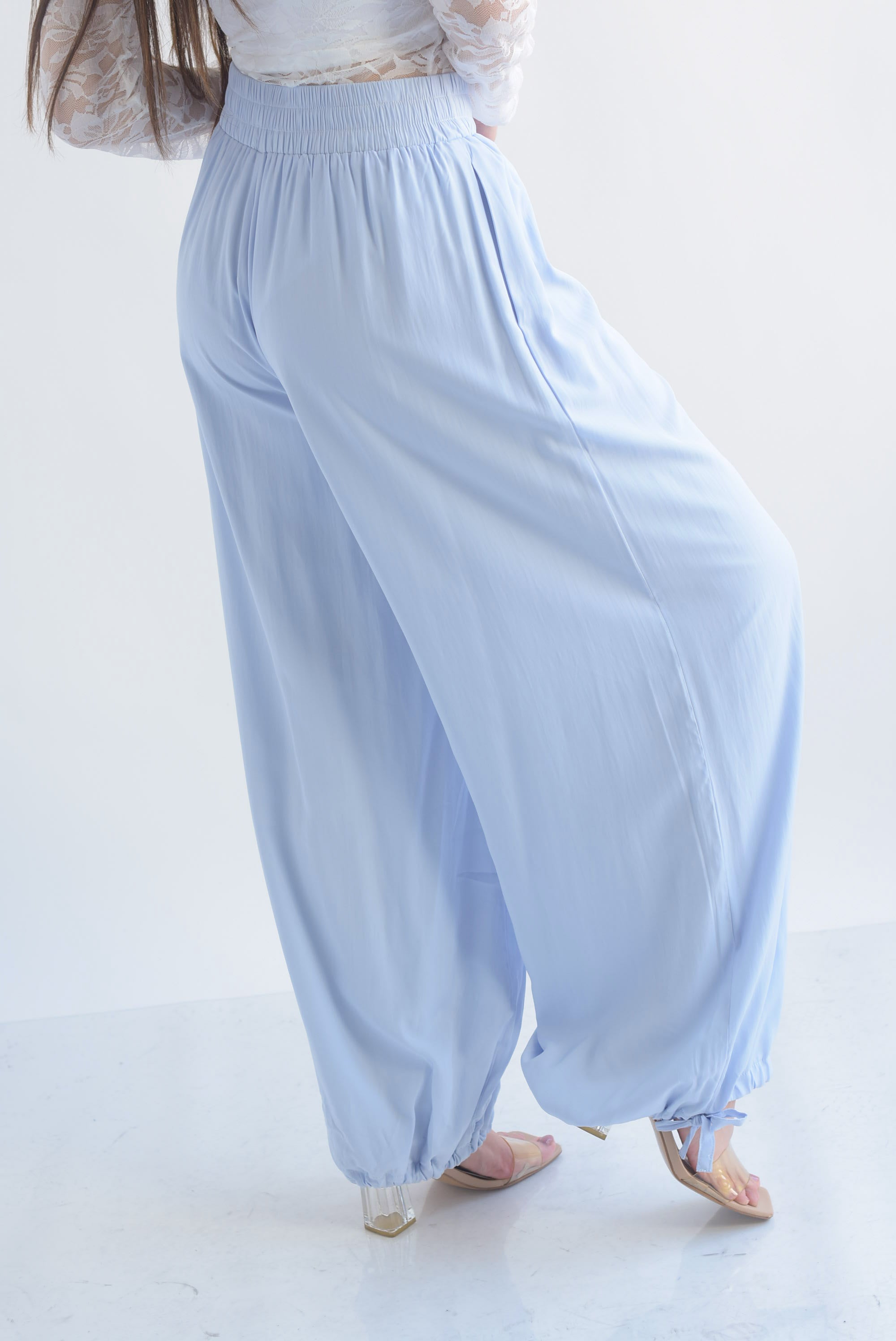 Pantalón globo tobillos jareta