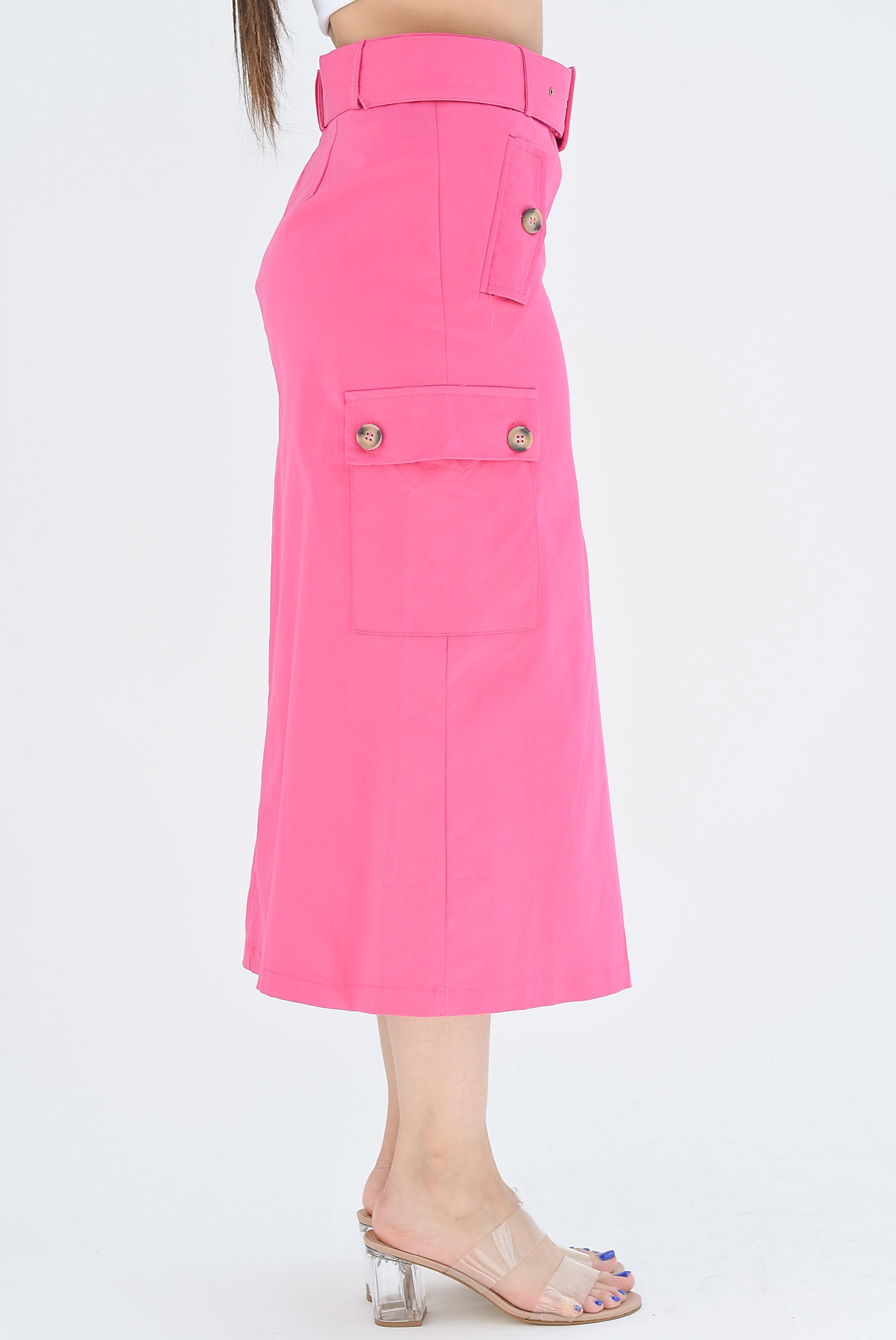 Falda midi cargo cinturón Fiusha