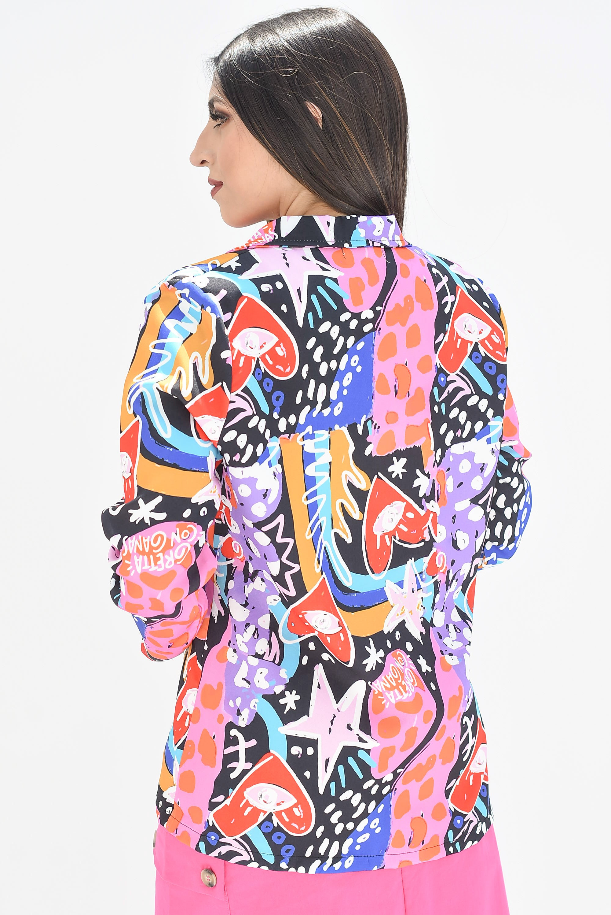 Blazer psicodélico emojis Negro