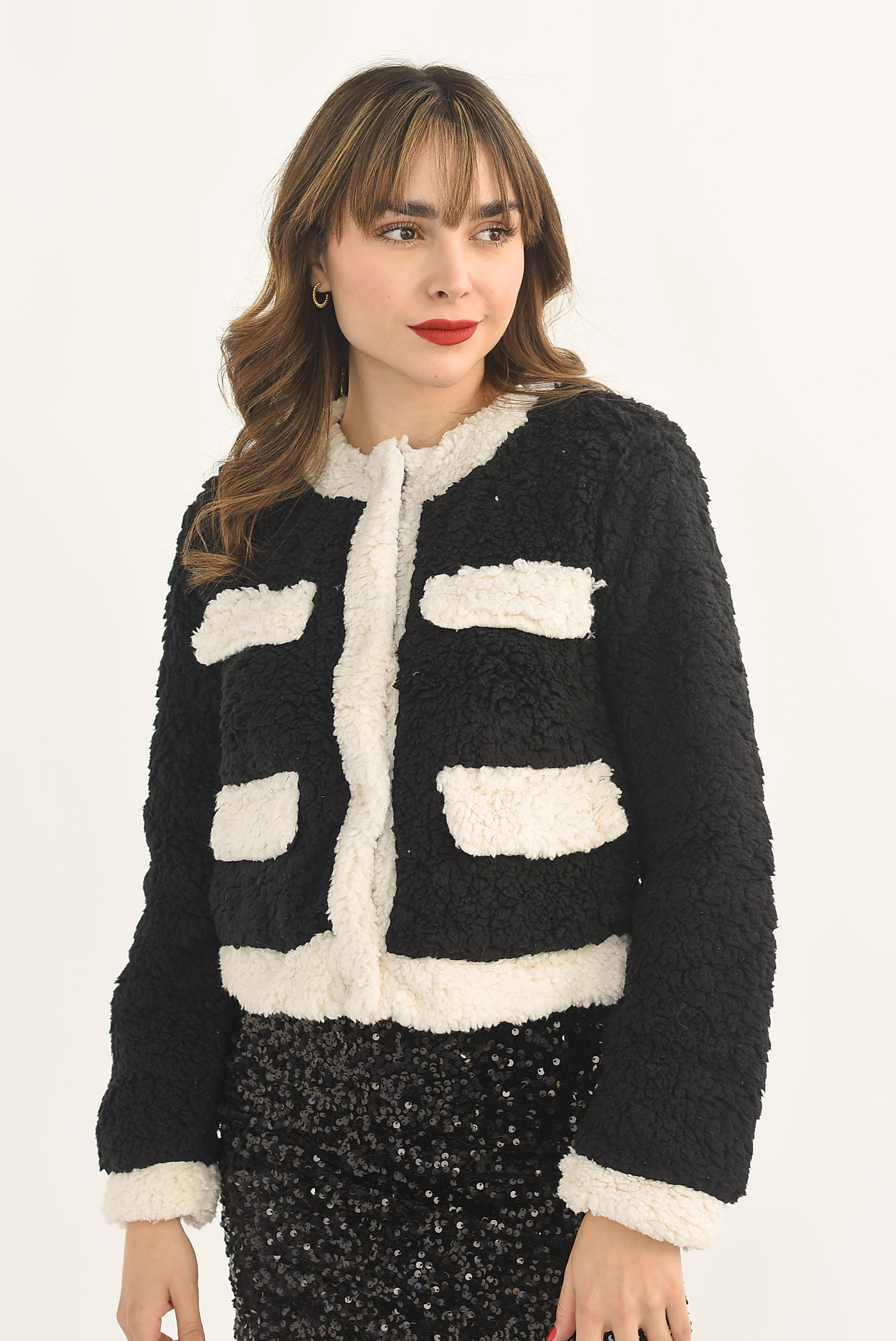 Saco de peluche Negro con Blanco