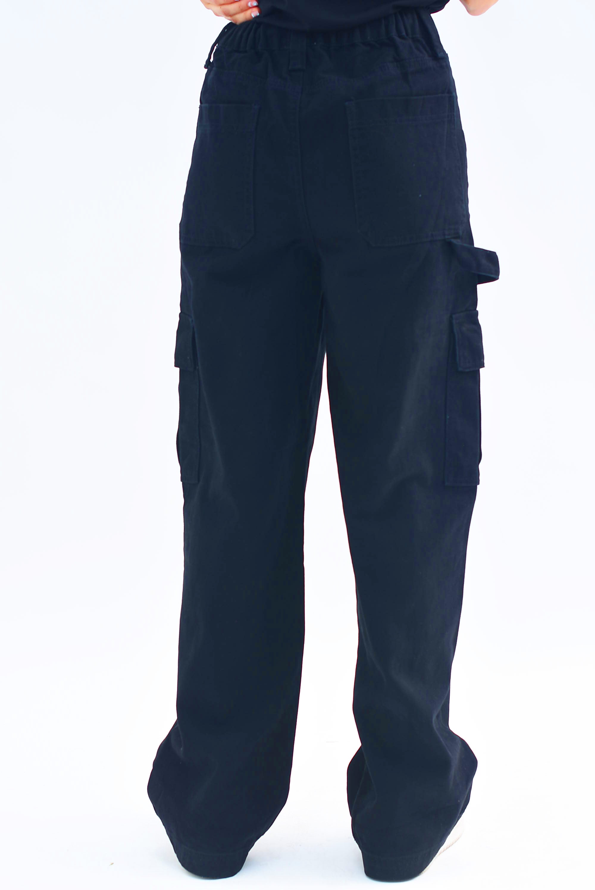 Jeans wide leg cargo Negro