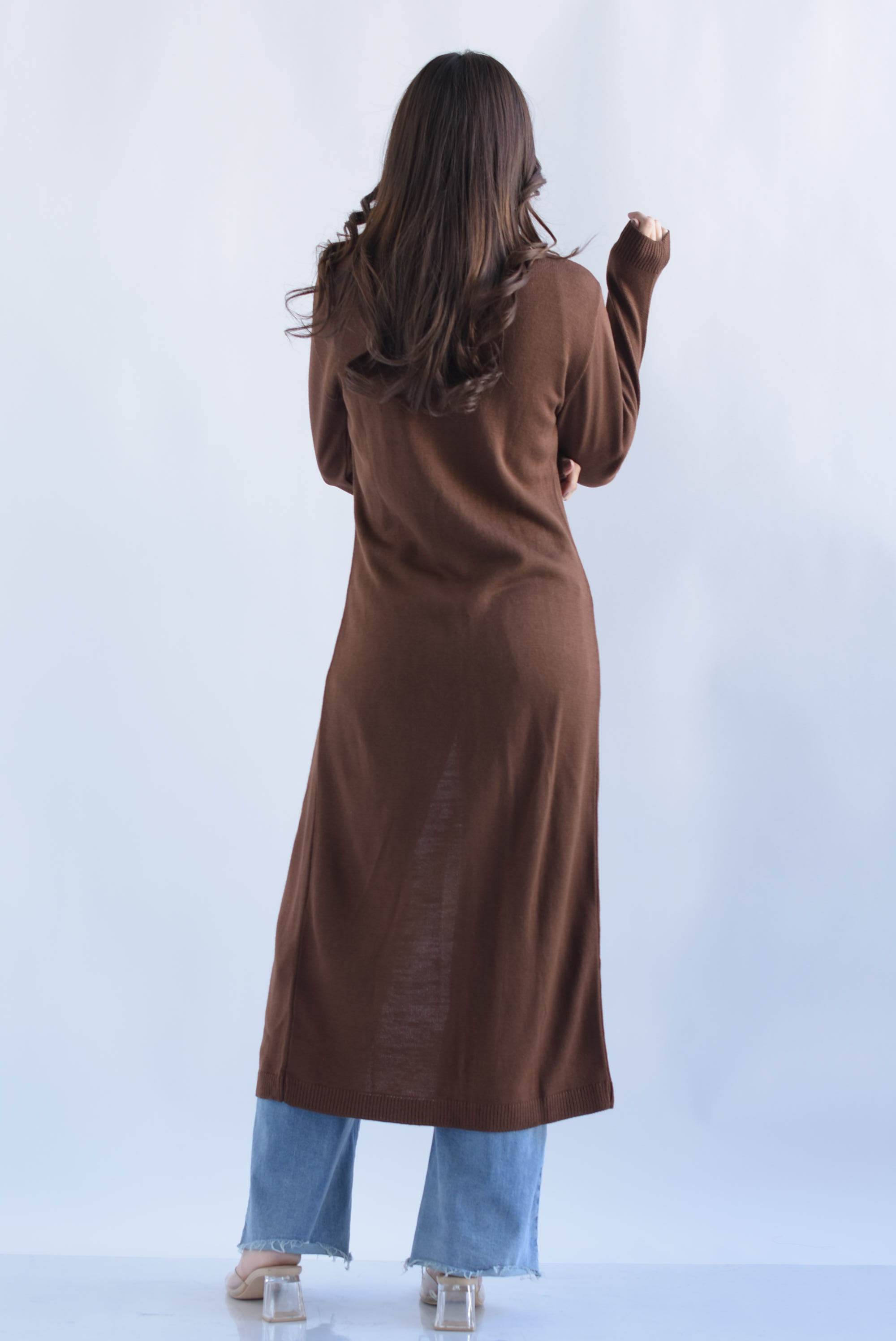 Sweater Maxi cuello Café