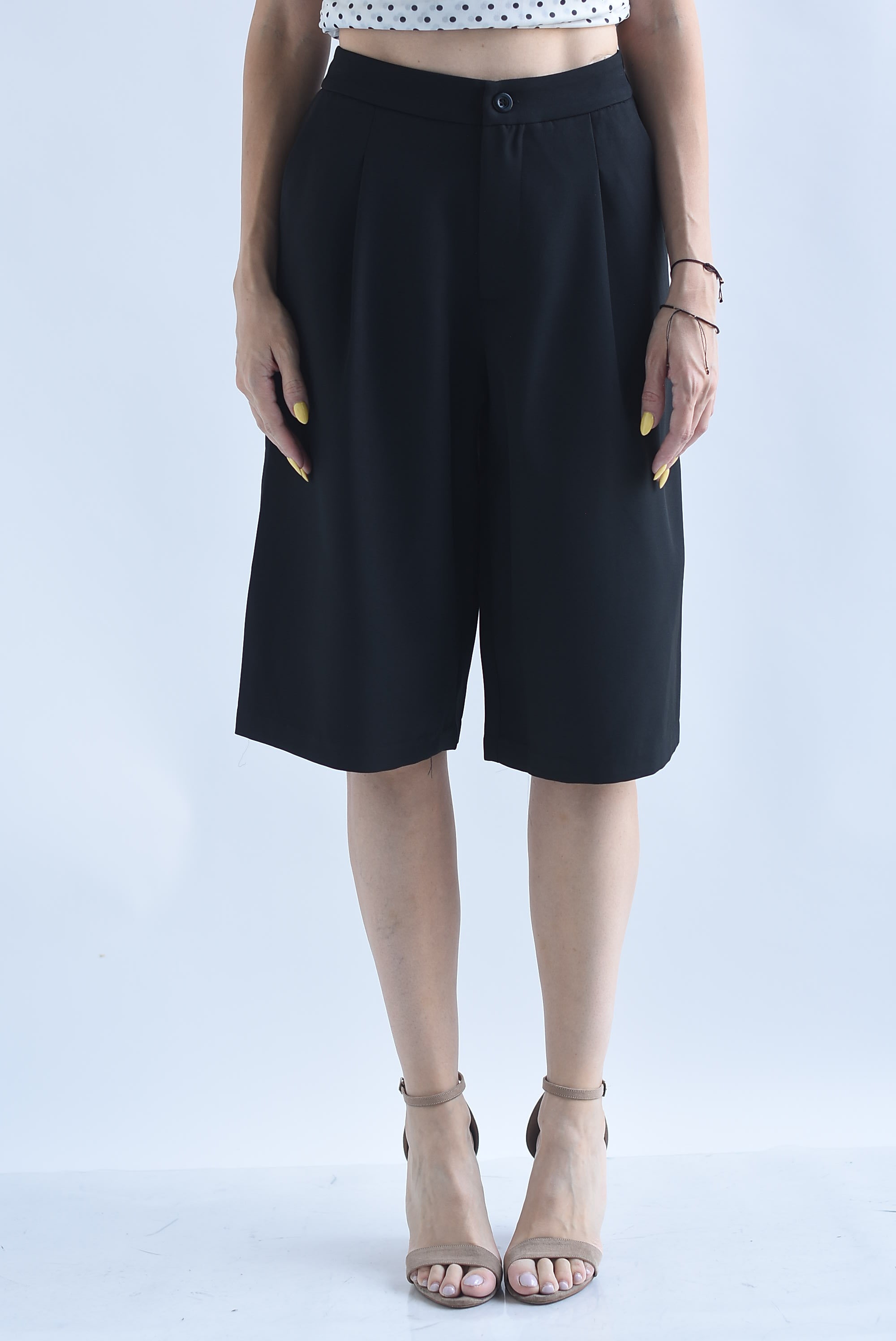 Bermuda culotte de vestir cintura elástica