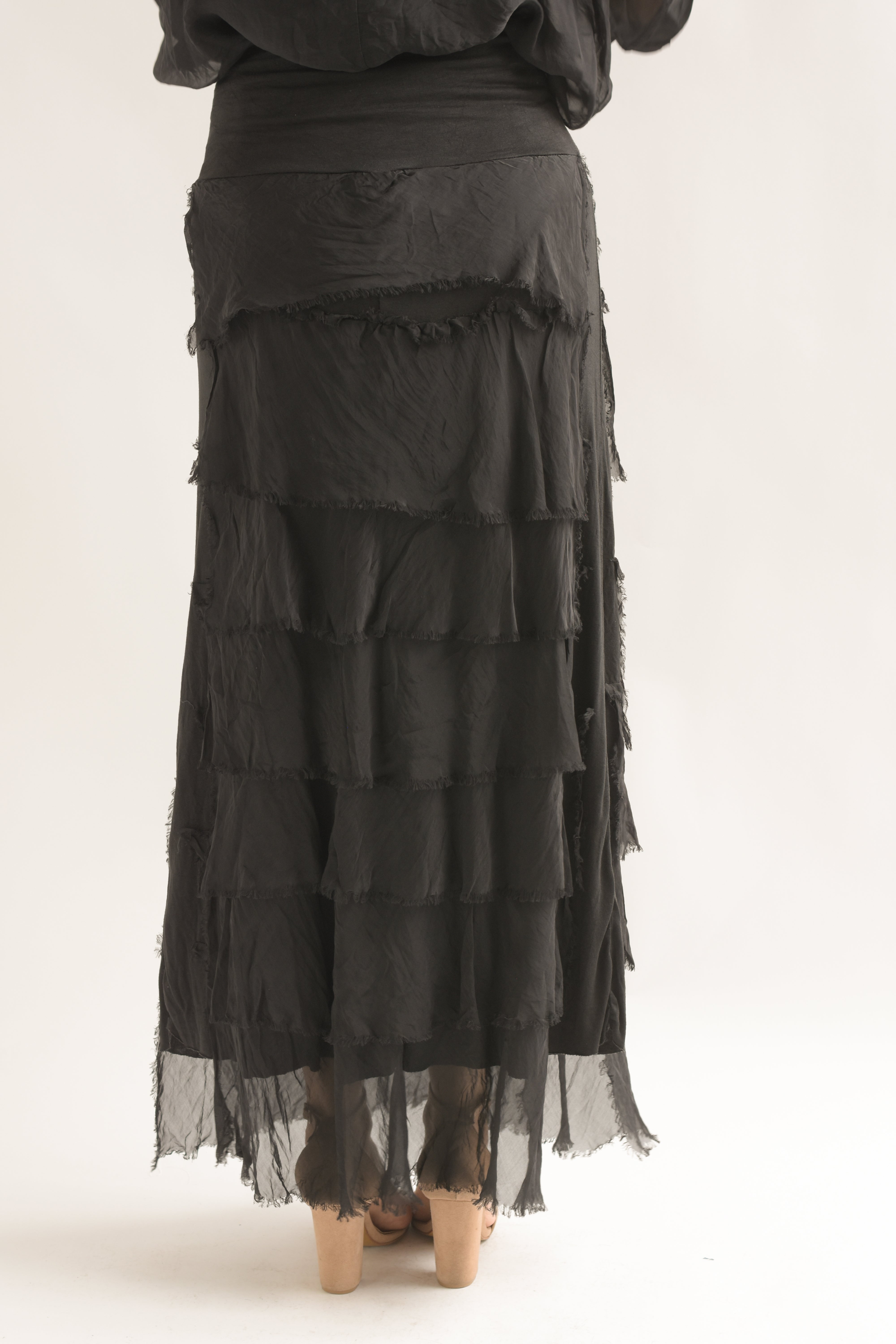 Set Falda larga olanes y Blusón Negro