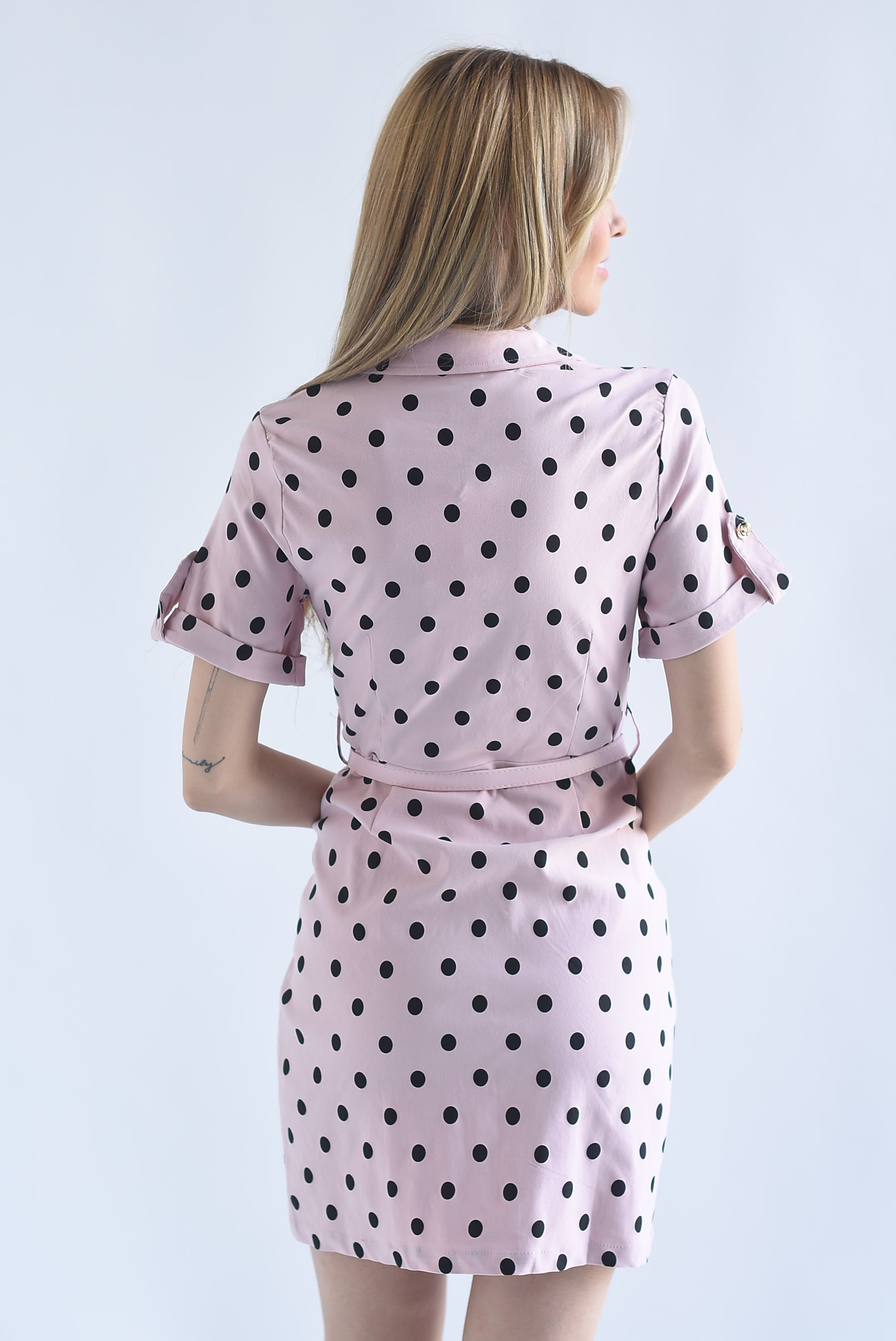 Vestido Denim polka dots