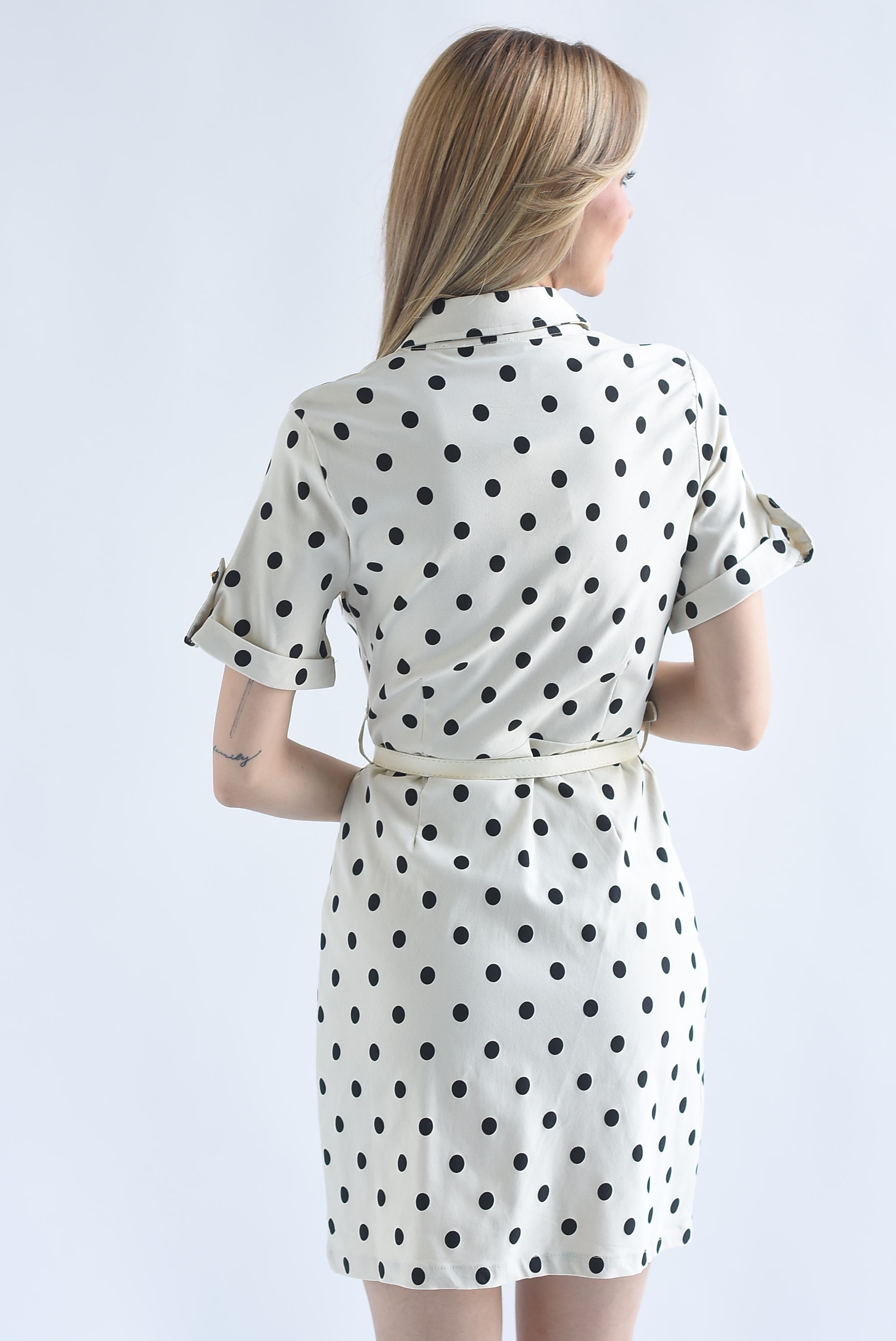 Vestido Denim polka dots