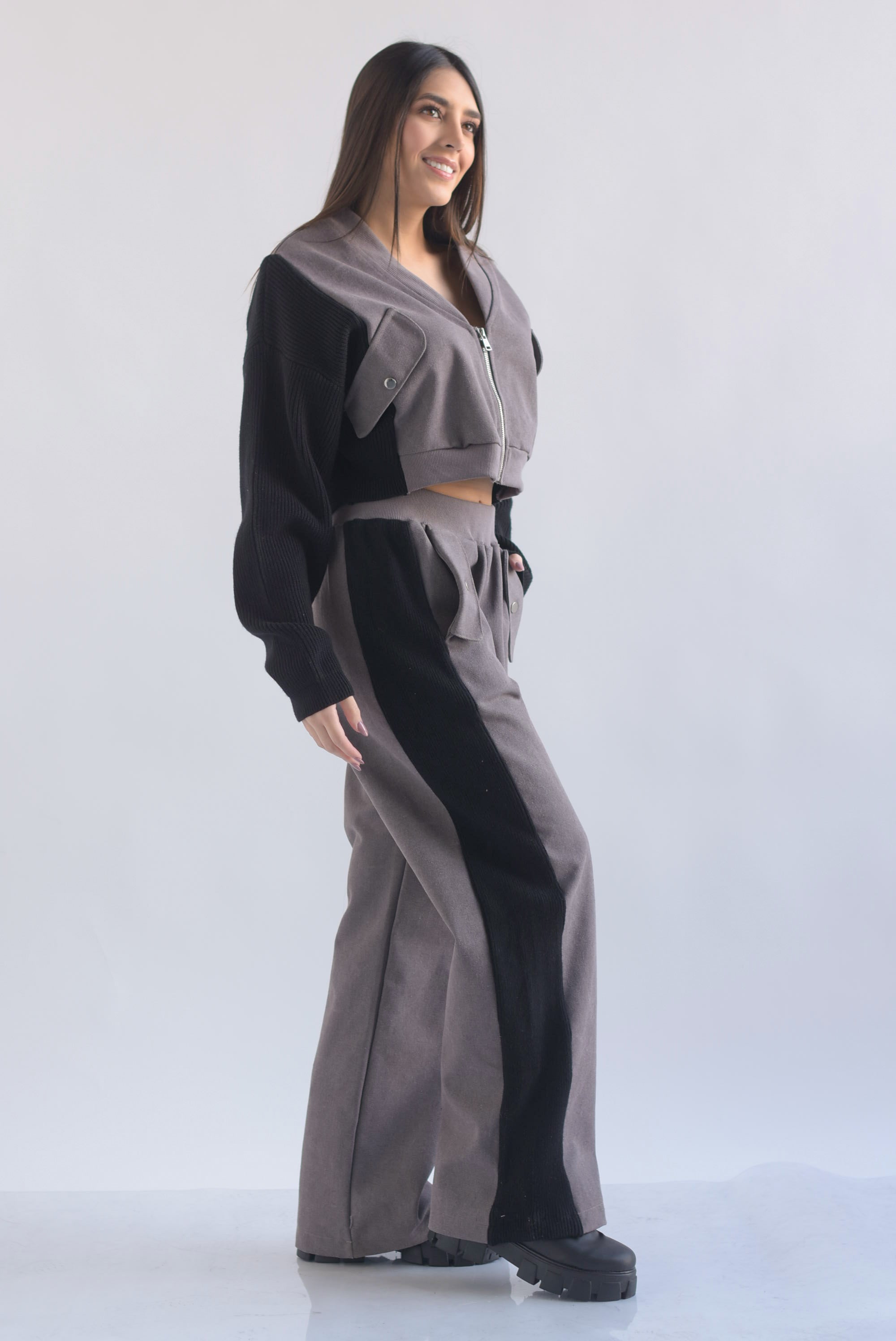 Set Pantalón y Chamarra denim con punto