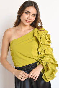 Fashion Styled Blusa asimétrica Escarola Lime