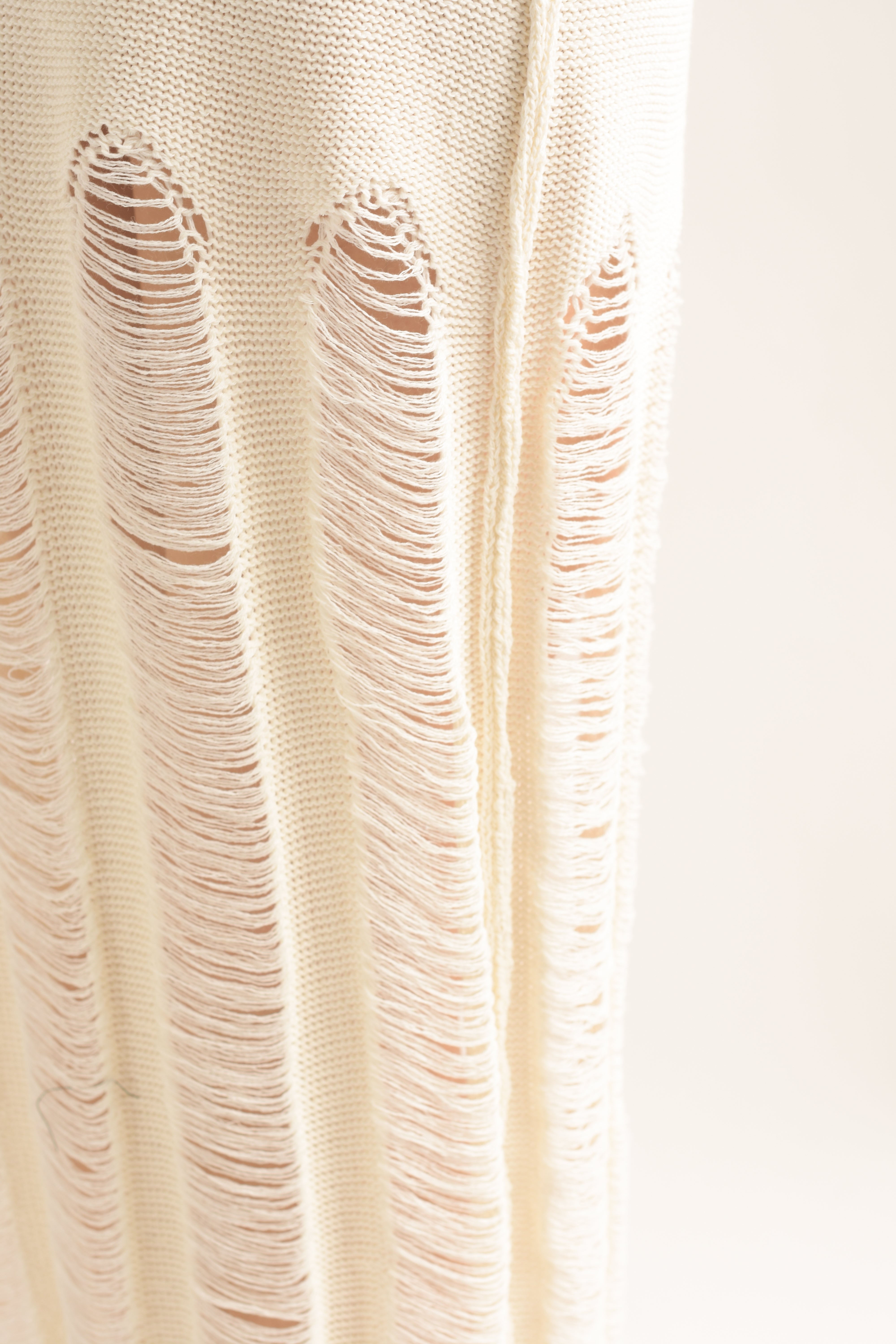 Set Falda y Blusa deshilado Blanco