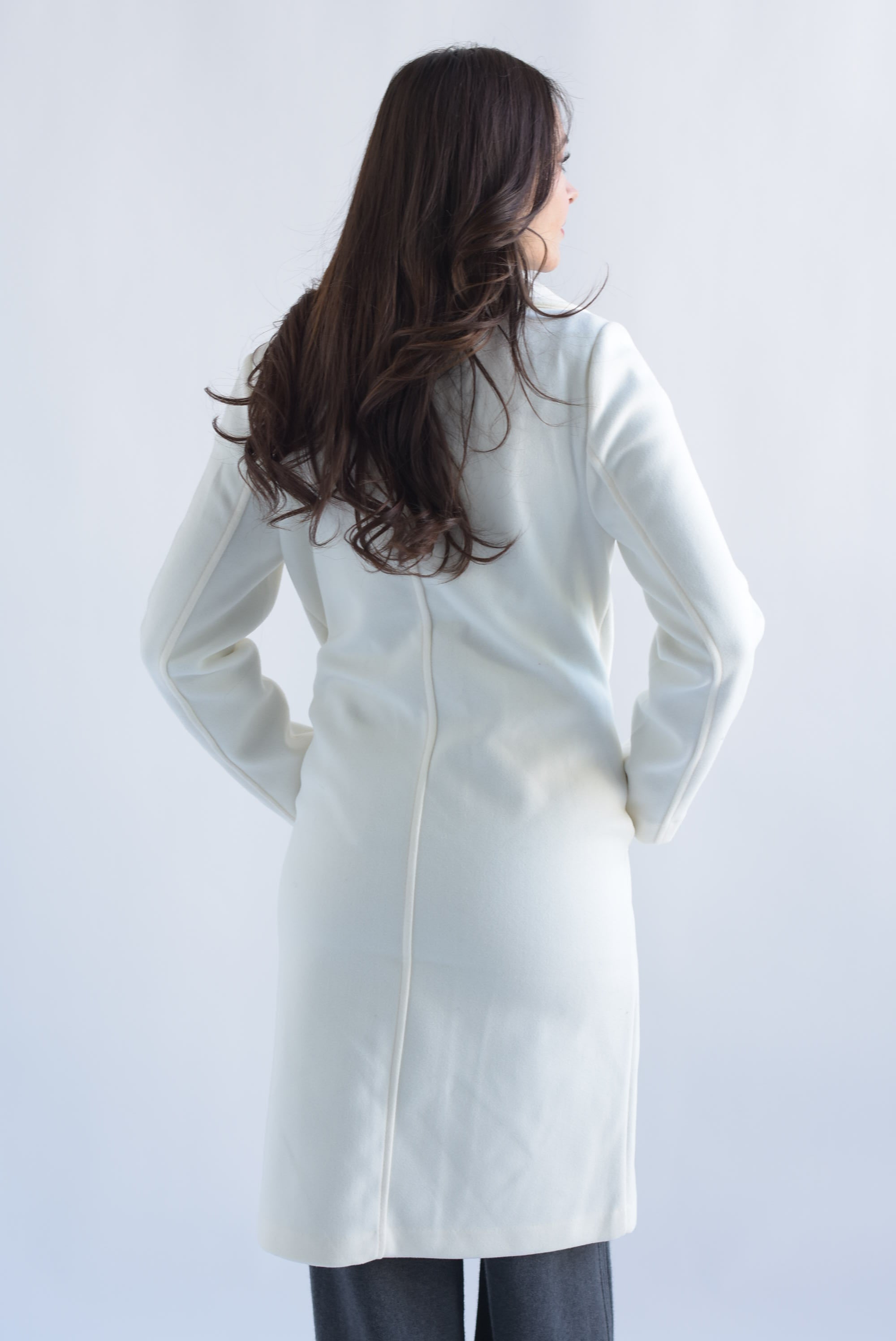 Abrigo fleece bolsillos Ivory