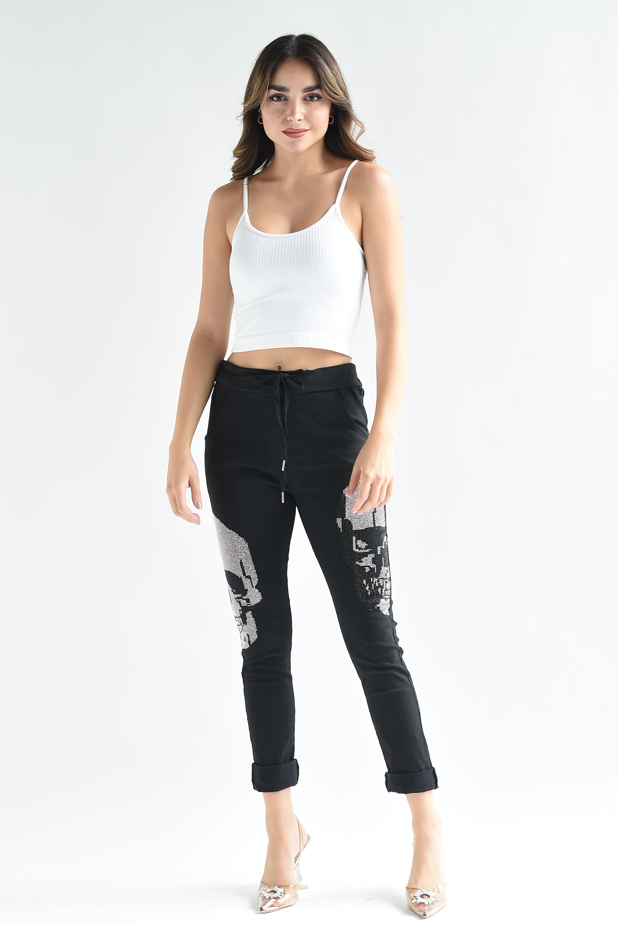 Jogger italiano calaveras Negro