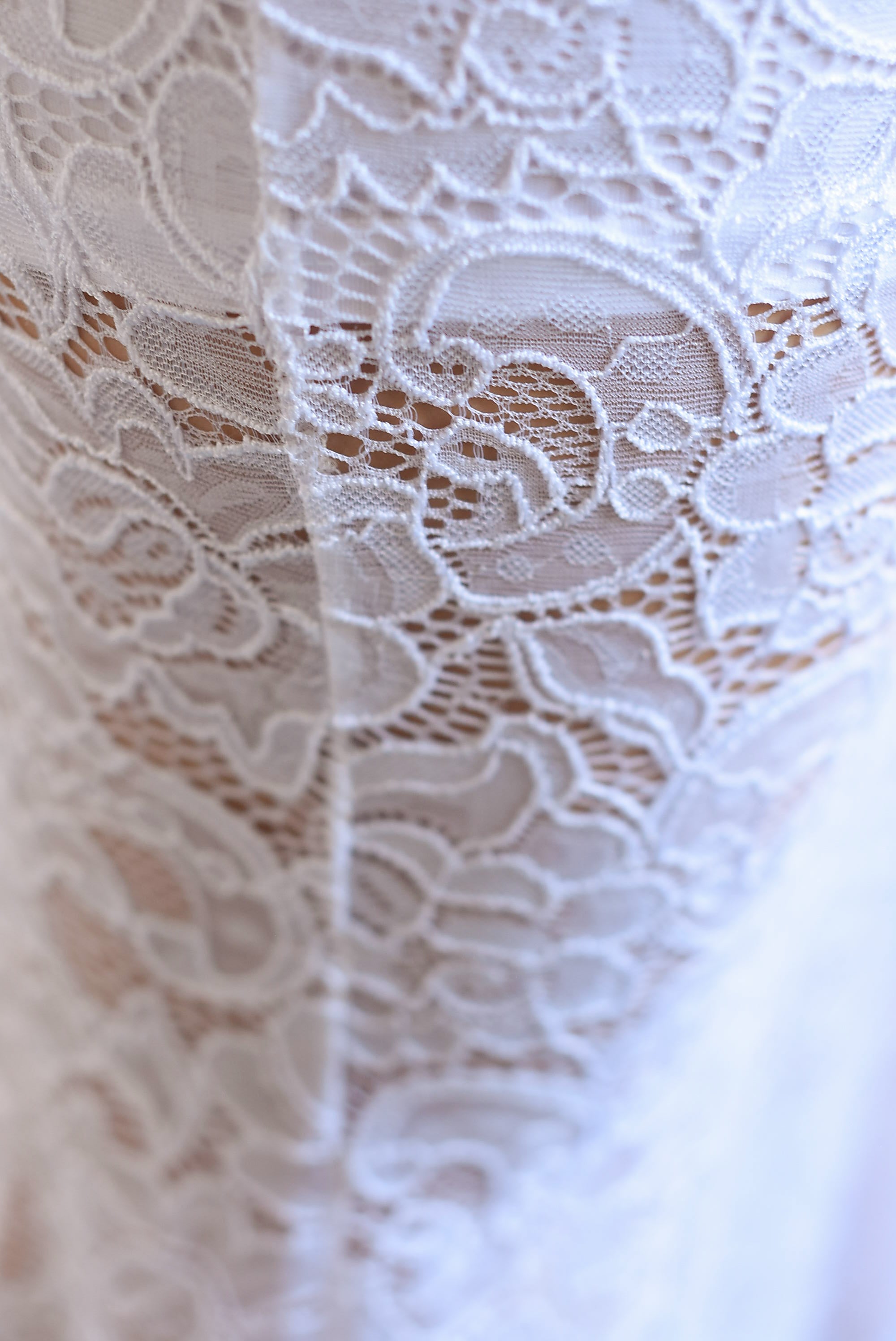 Falda larga encaje con forro Blanco