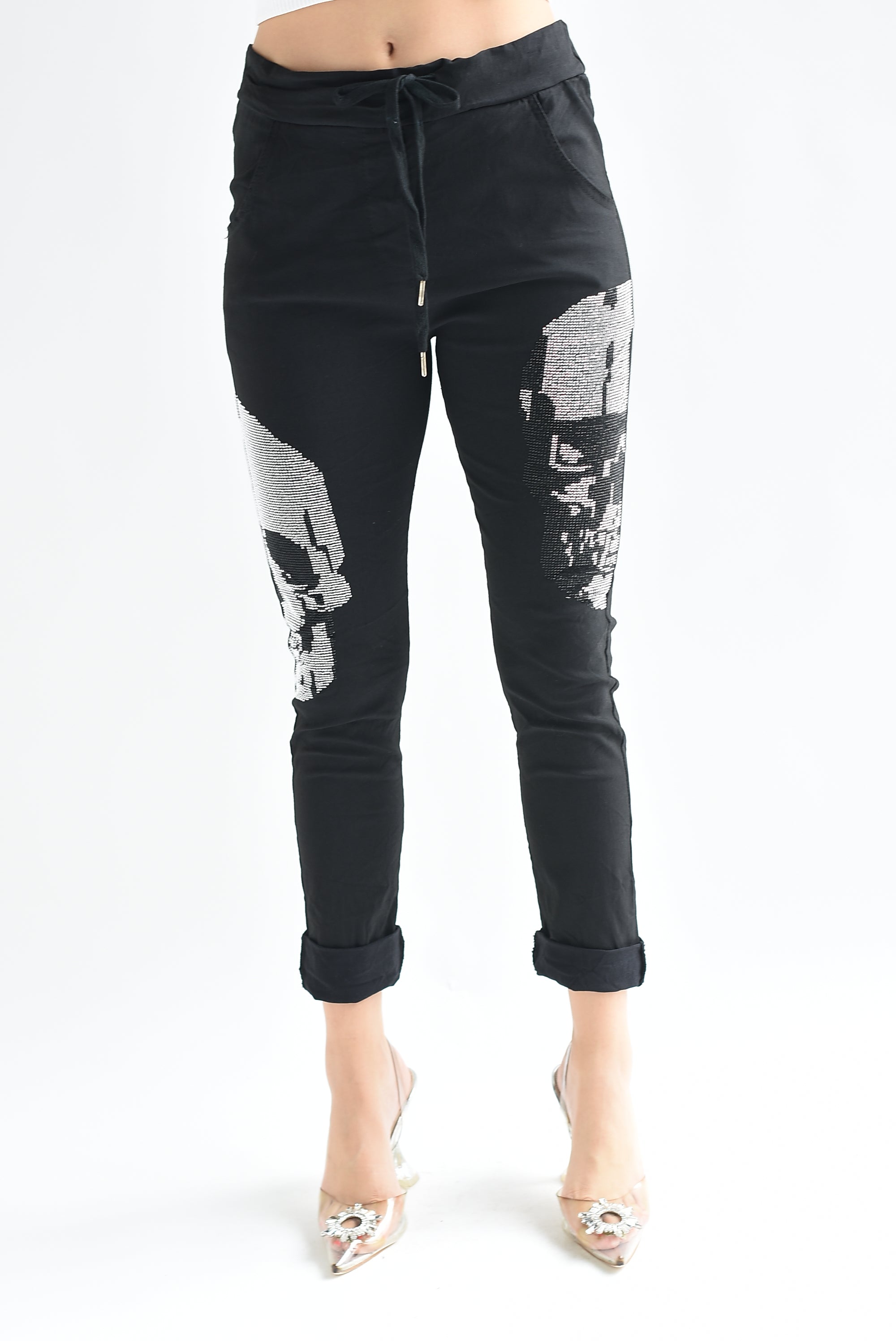 Jogger italiano calaveras Negro