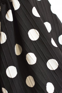 Fashion Styled Vestido manga globo Polka Dots Negro