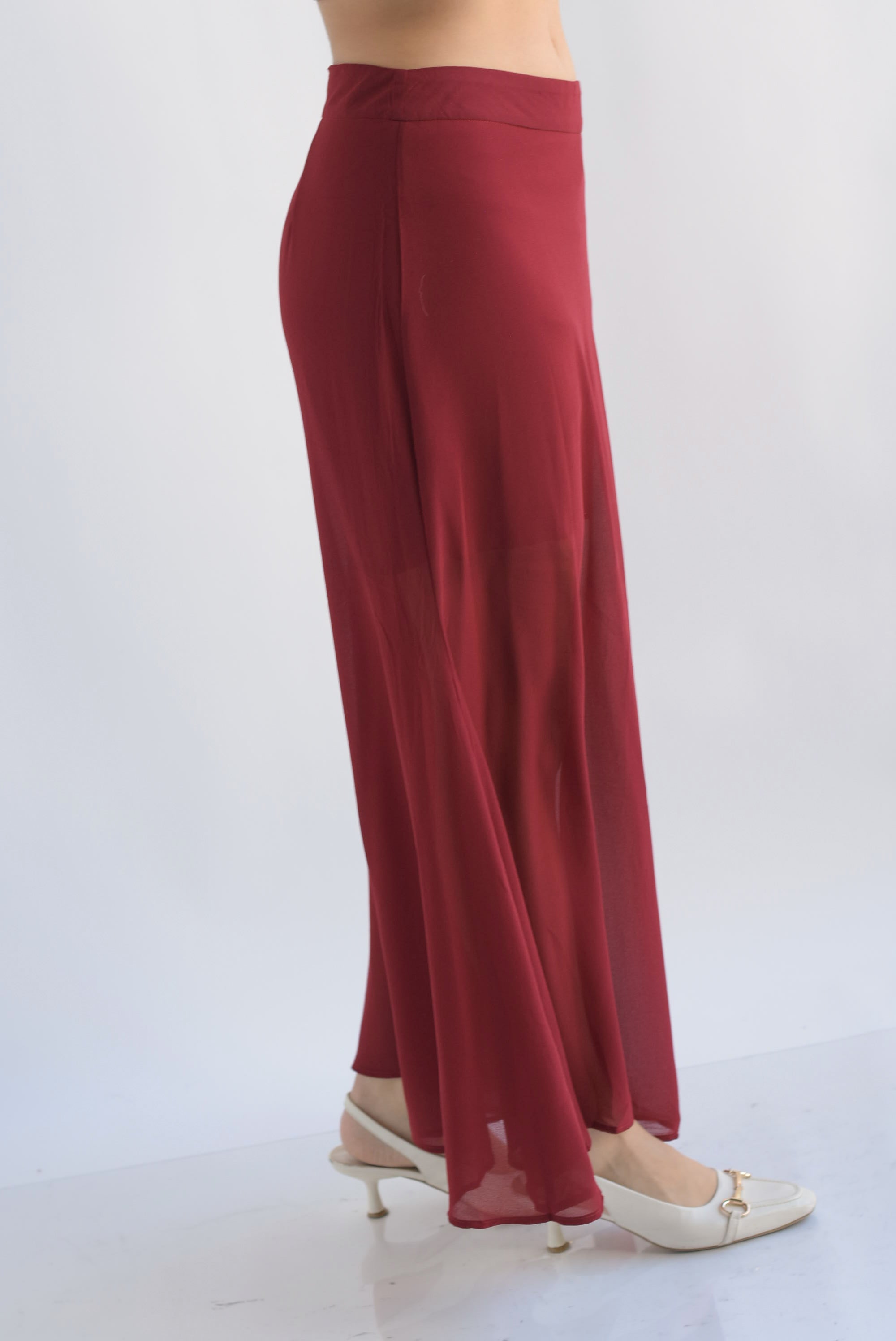 Falda sirena gasa con short Cherry Red