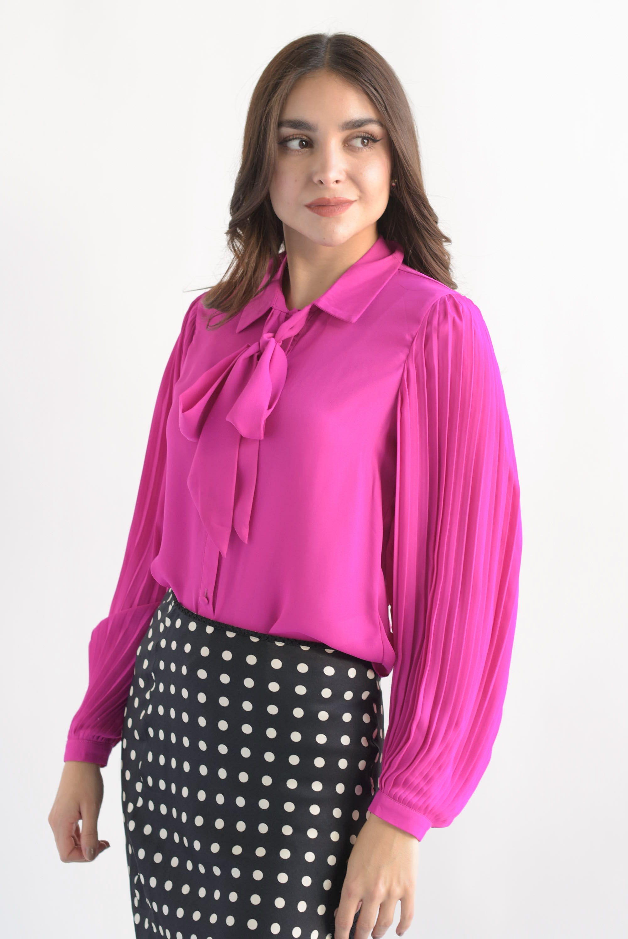 Blusa manga globo plisada Fiusha