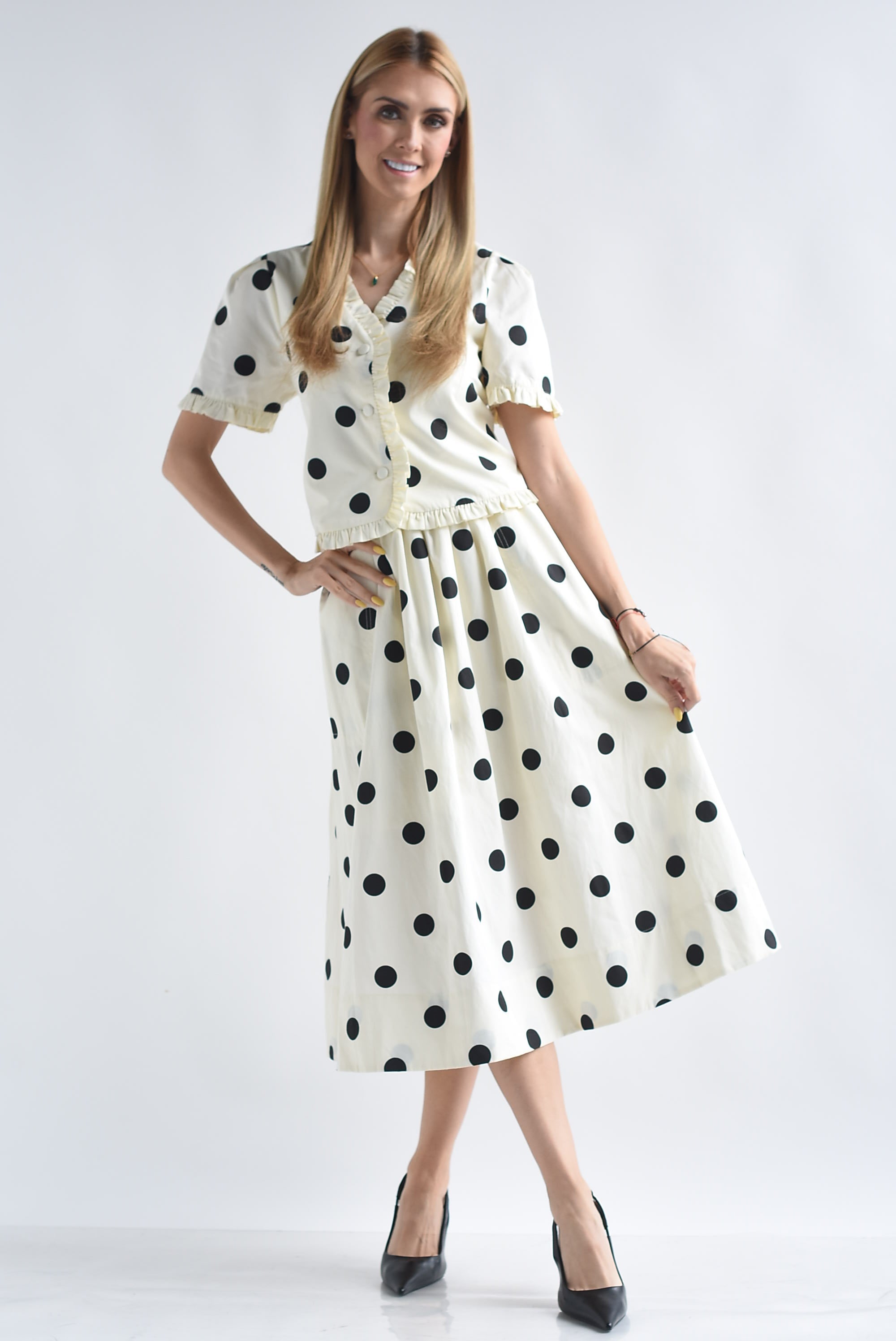 Blusa filo olán polka dots