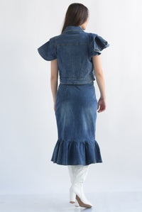 Fashion Styled Set Falda y Chaleco olanes Denim