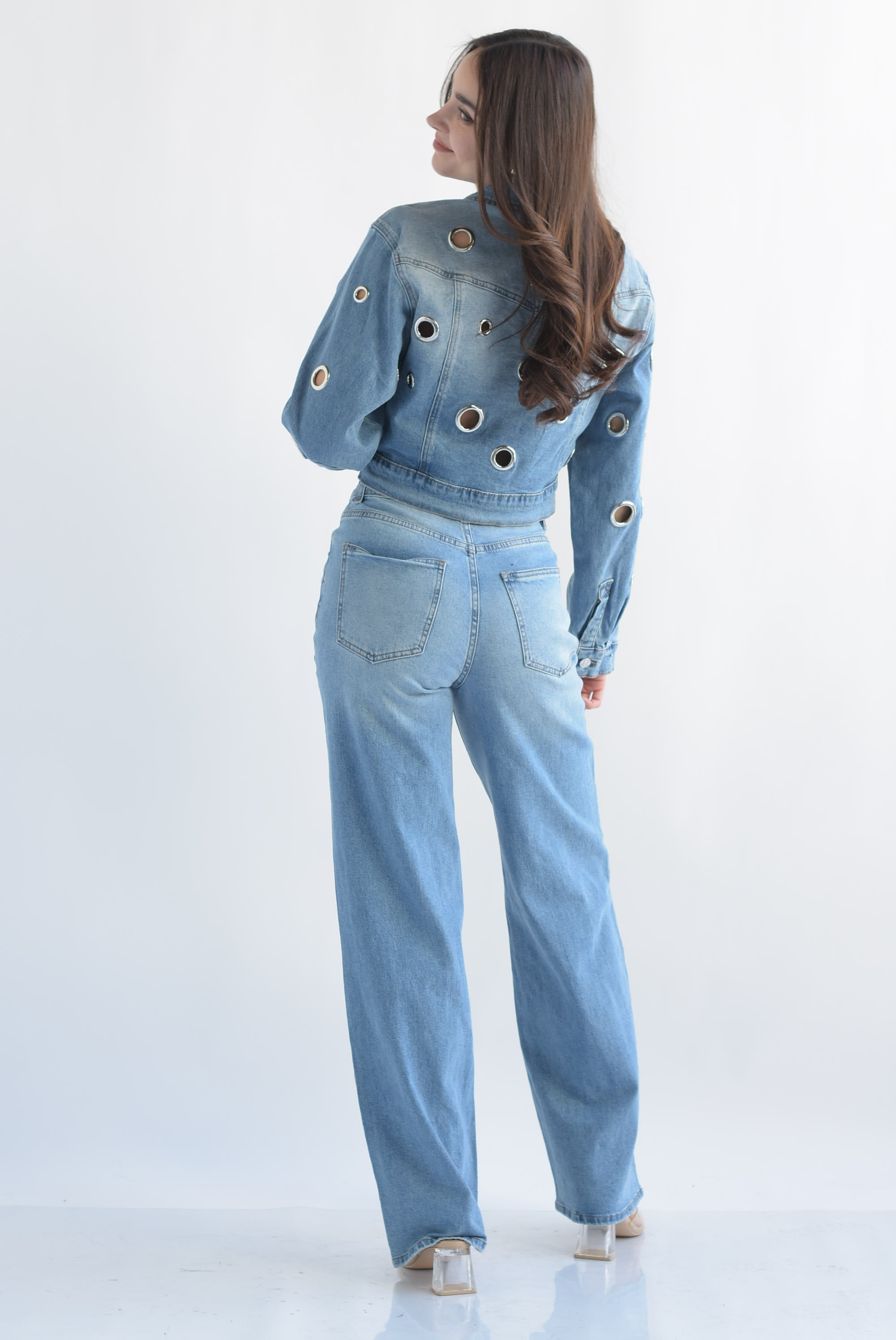 Set Jeans y Chamarra aros plata Denim