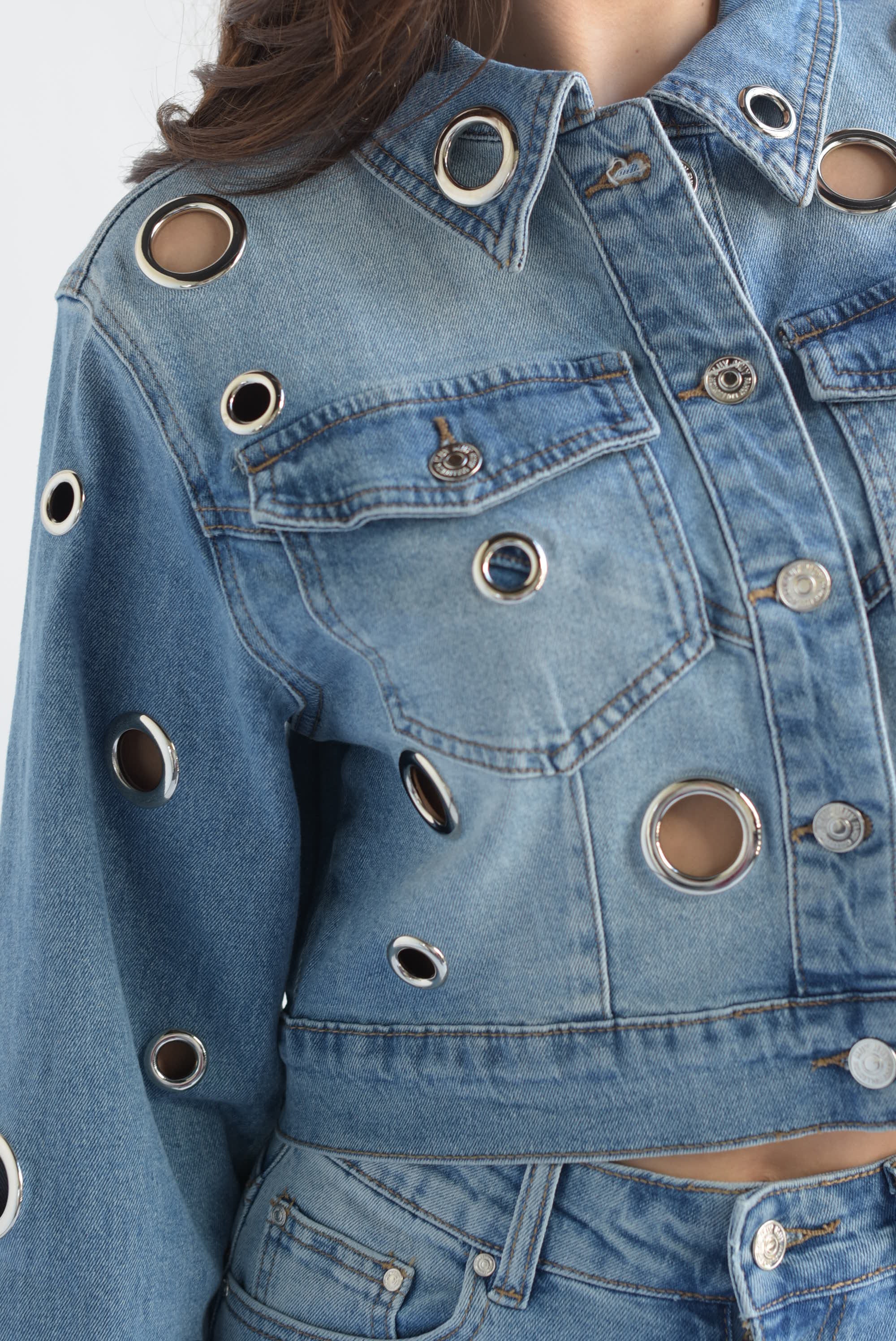 Set Jeans y Chamarra aros plata Denim