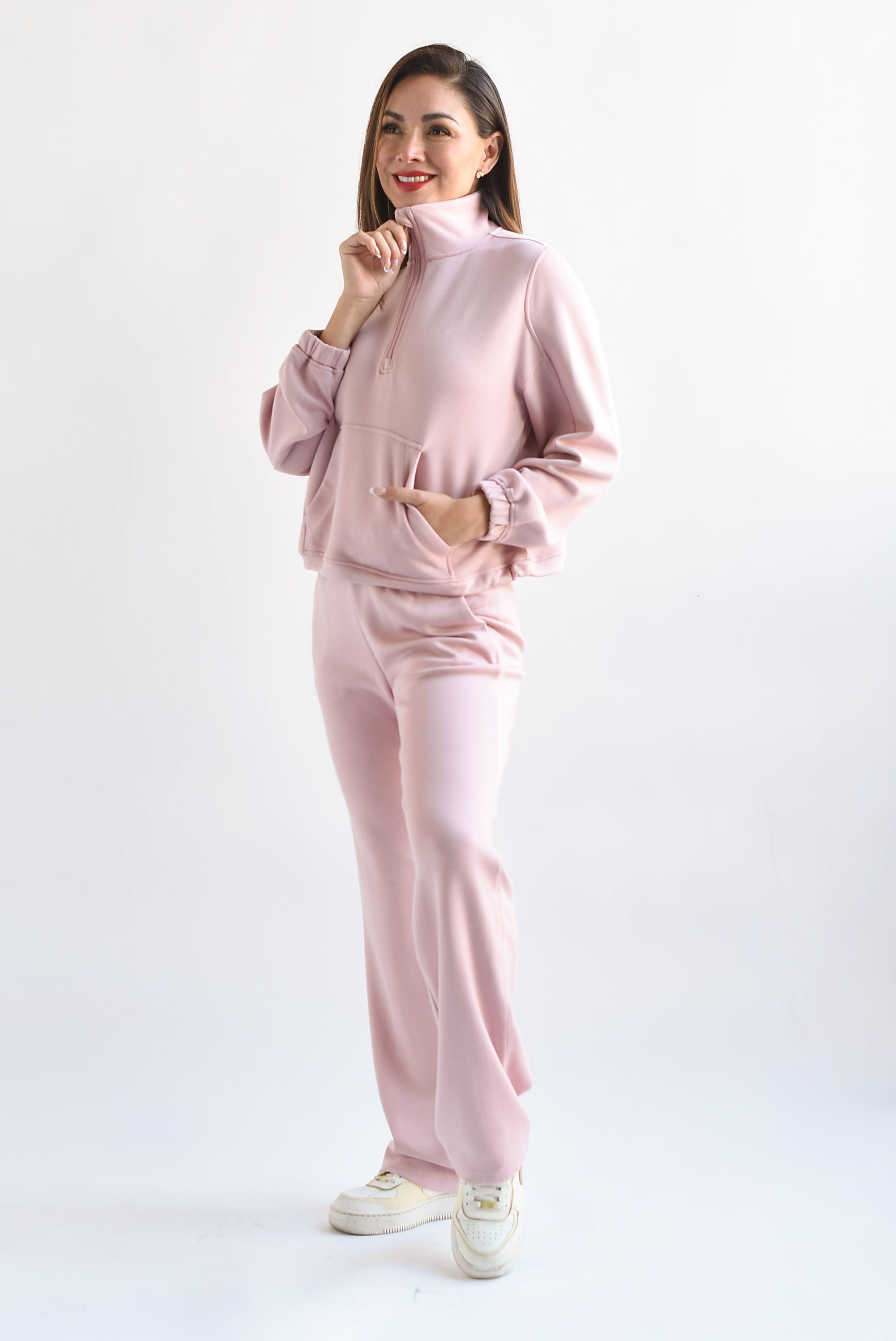 Set Pantalón  y Sudadera cierre Rosa