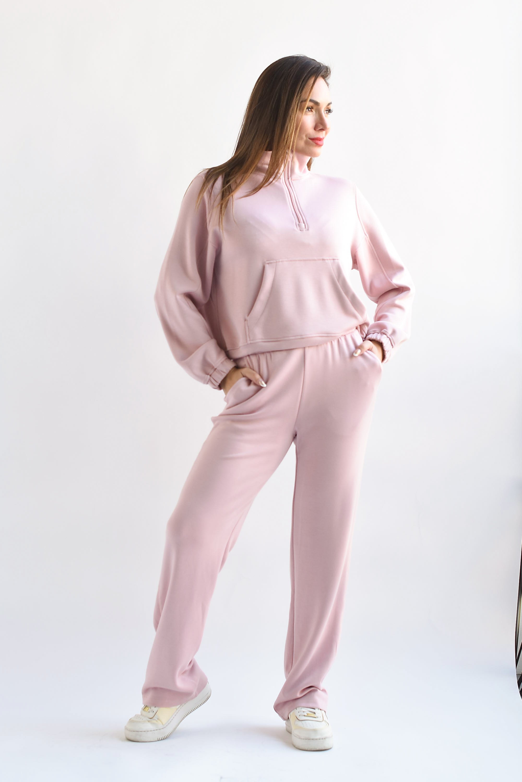 Set Pantalón  y Sudadera cierre Rosa