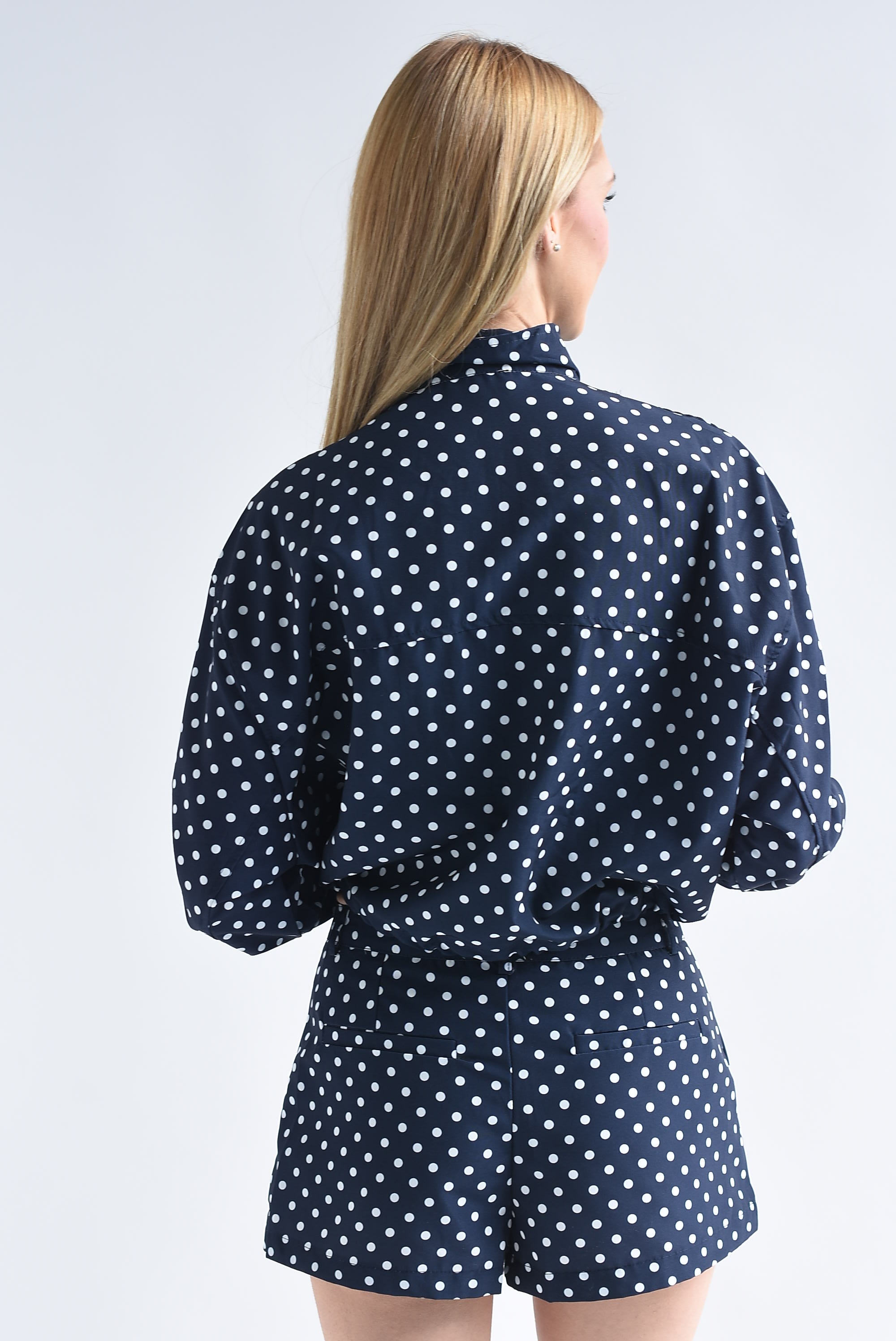 Set Short y Chamarra jareta polka dots