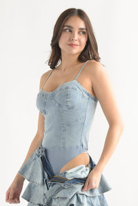 Fashion Styled Body corsetero Denim Light