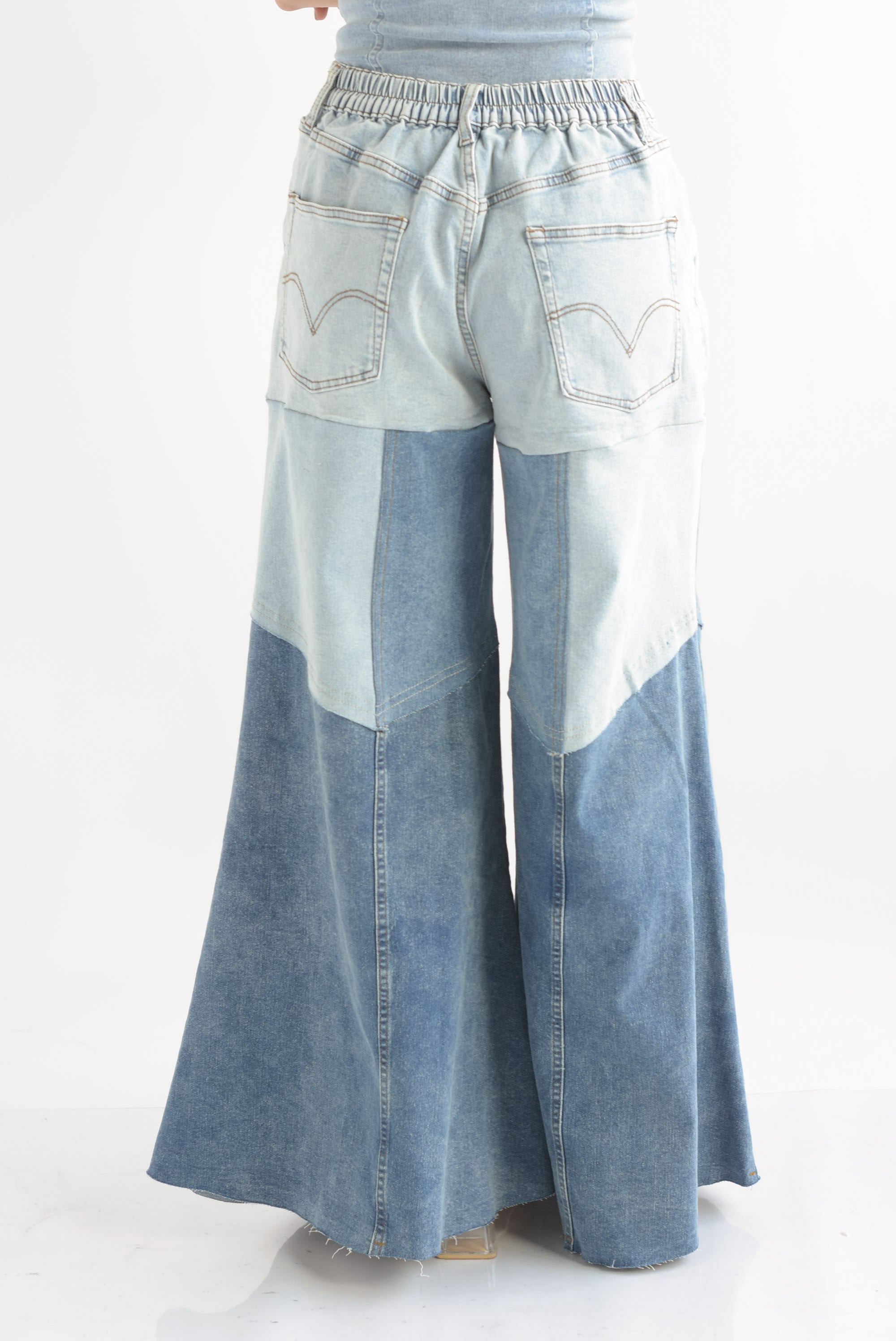 Jeans súper wide patchwork