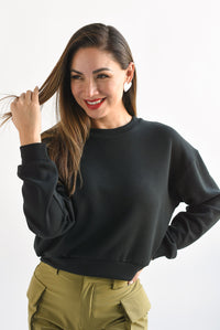 Fashion Styled Sudadera corta Negro