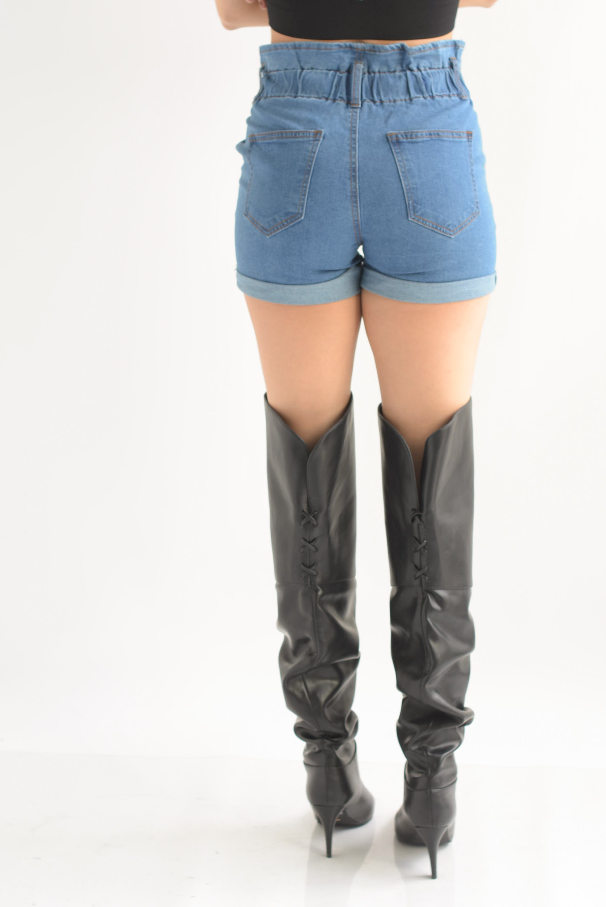 Short paper bag botones Denim