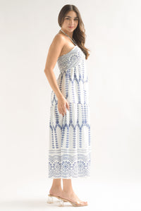 Fashion Styled Vestido flores y mándalas Azul Rey