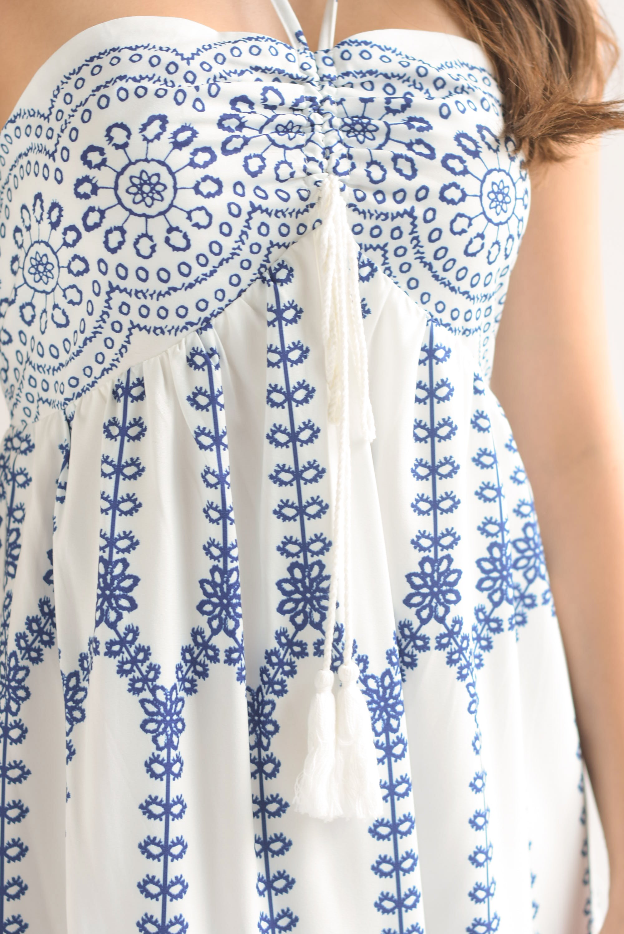 Vestido flores y mándalas Azul Rey