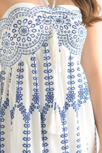 Fashion Styled Vestido flores y mándalas Azul Rey