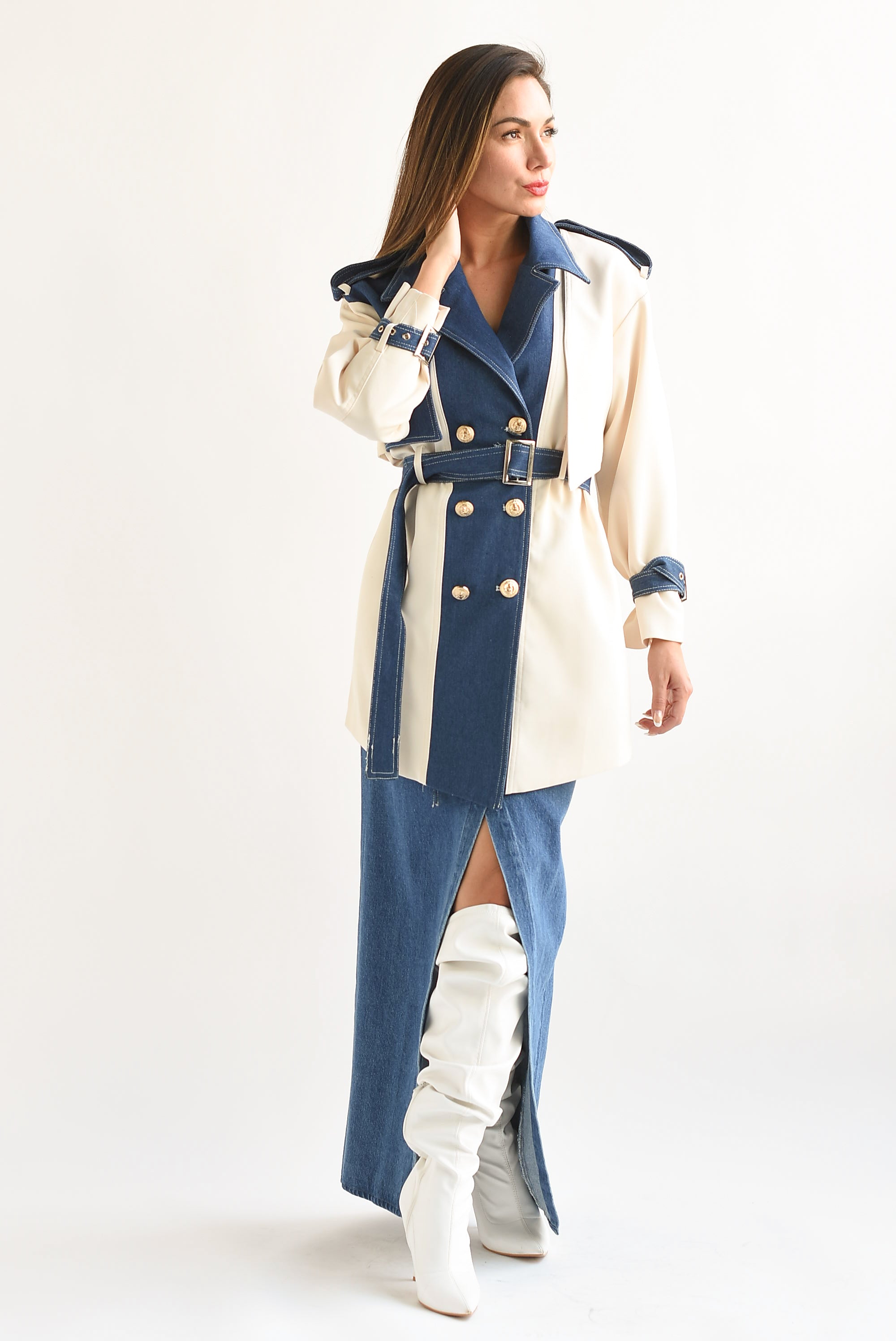 Gabardina Denim Ivory